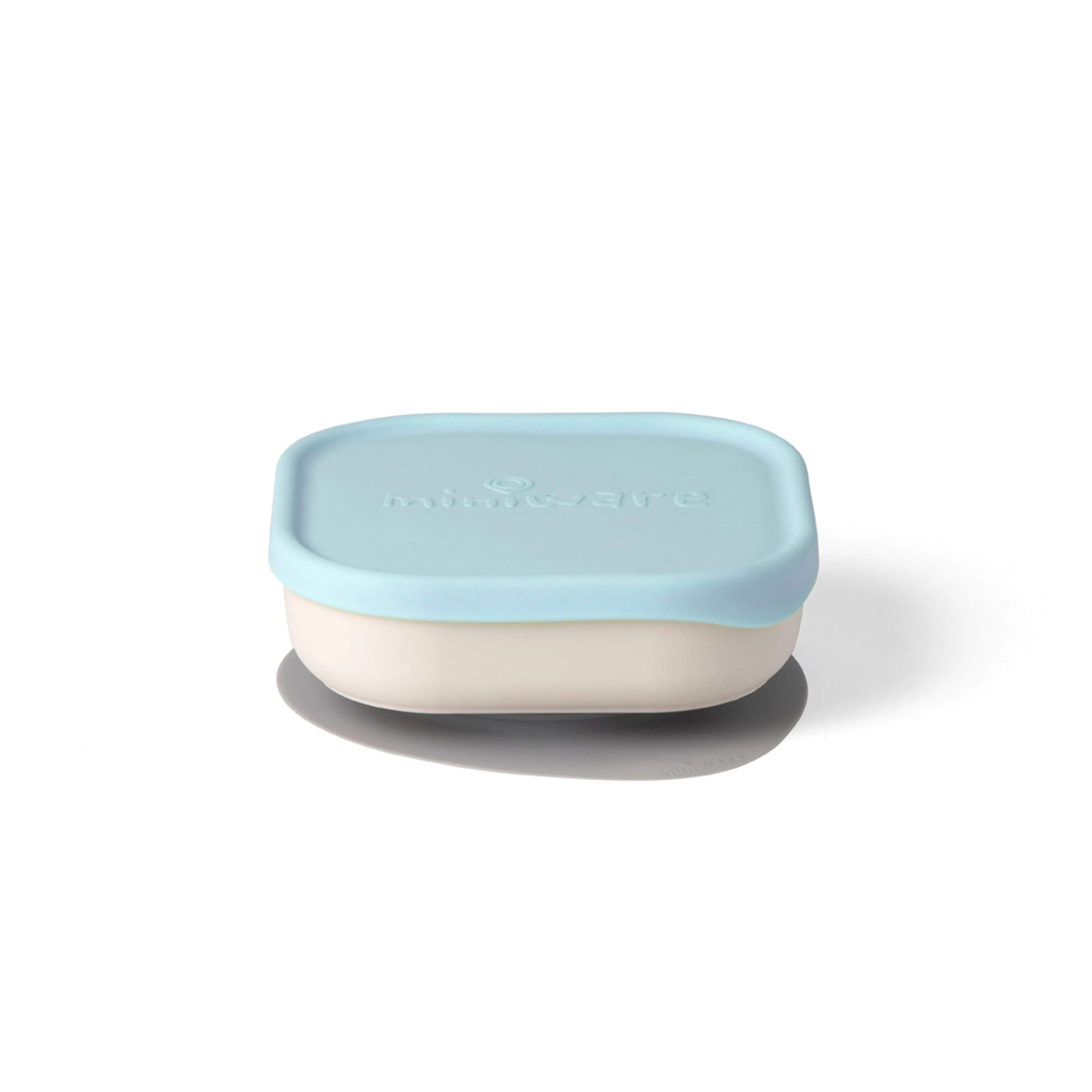 Miniware Snack Bowl Set - PLA Suction Bowl Vanilla   Silicone Cover in Aqua