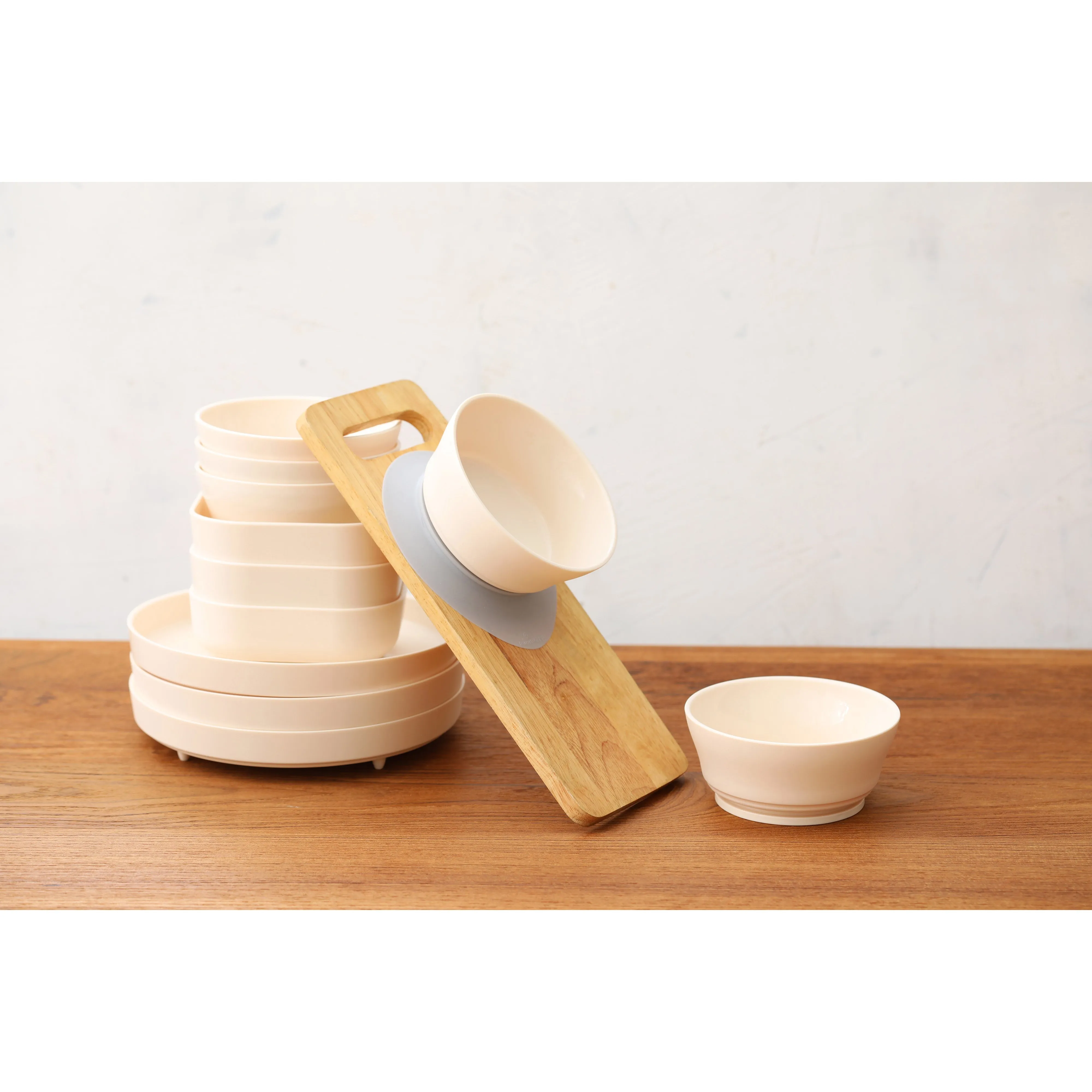 Miniware Snack Bowl Set - PLA Suction Bowl Vanilla   Silicone Cover in Aqua