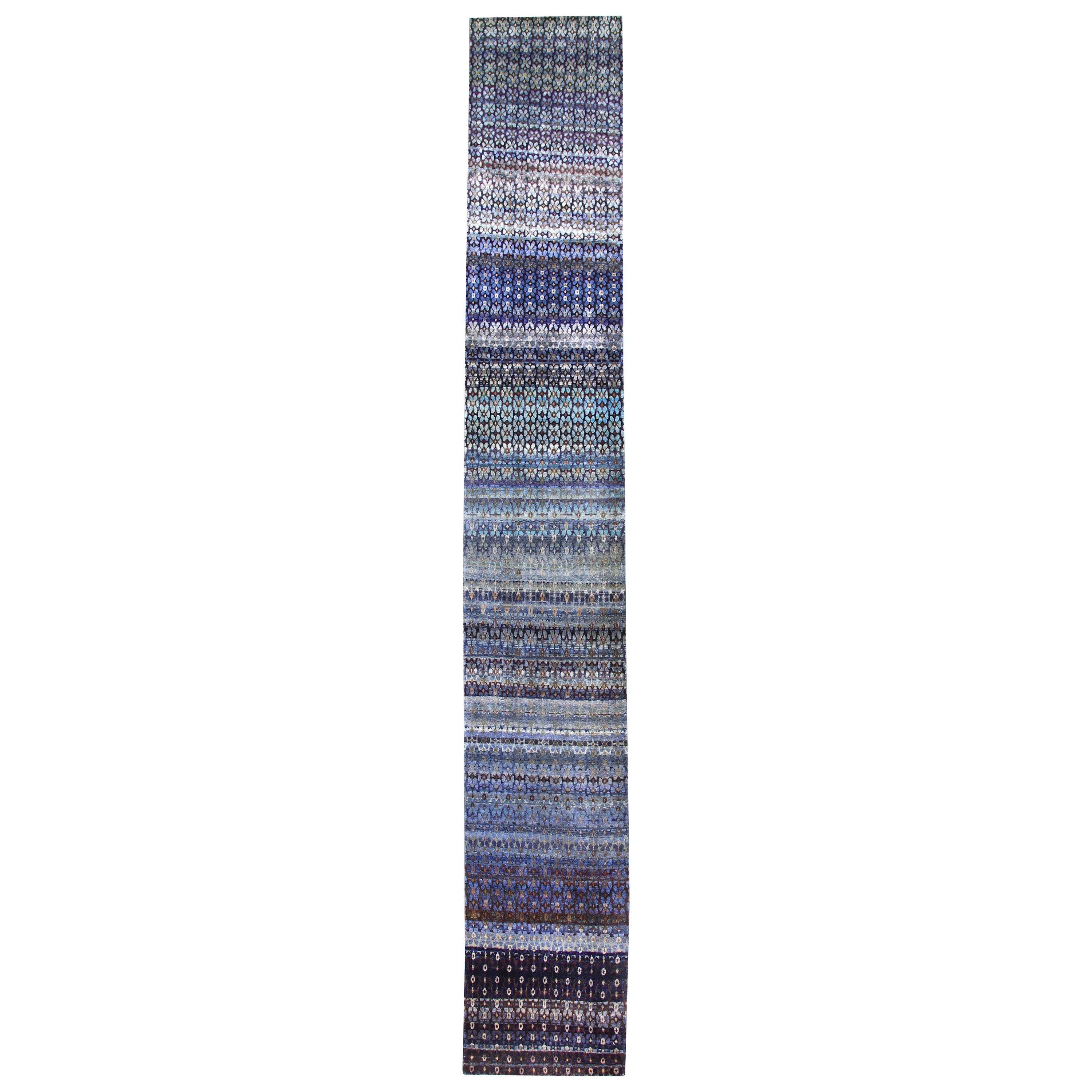 Multicolored Alchemy Geometric Silk Runner - 2'11" x 21'4"