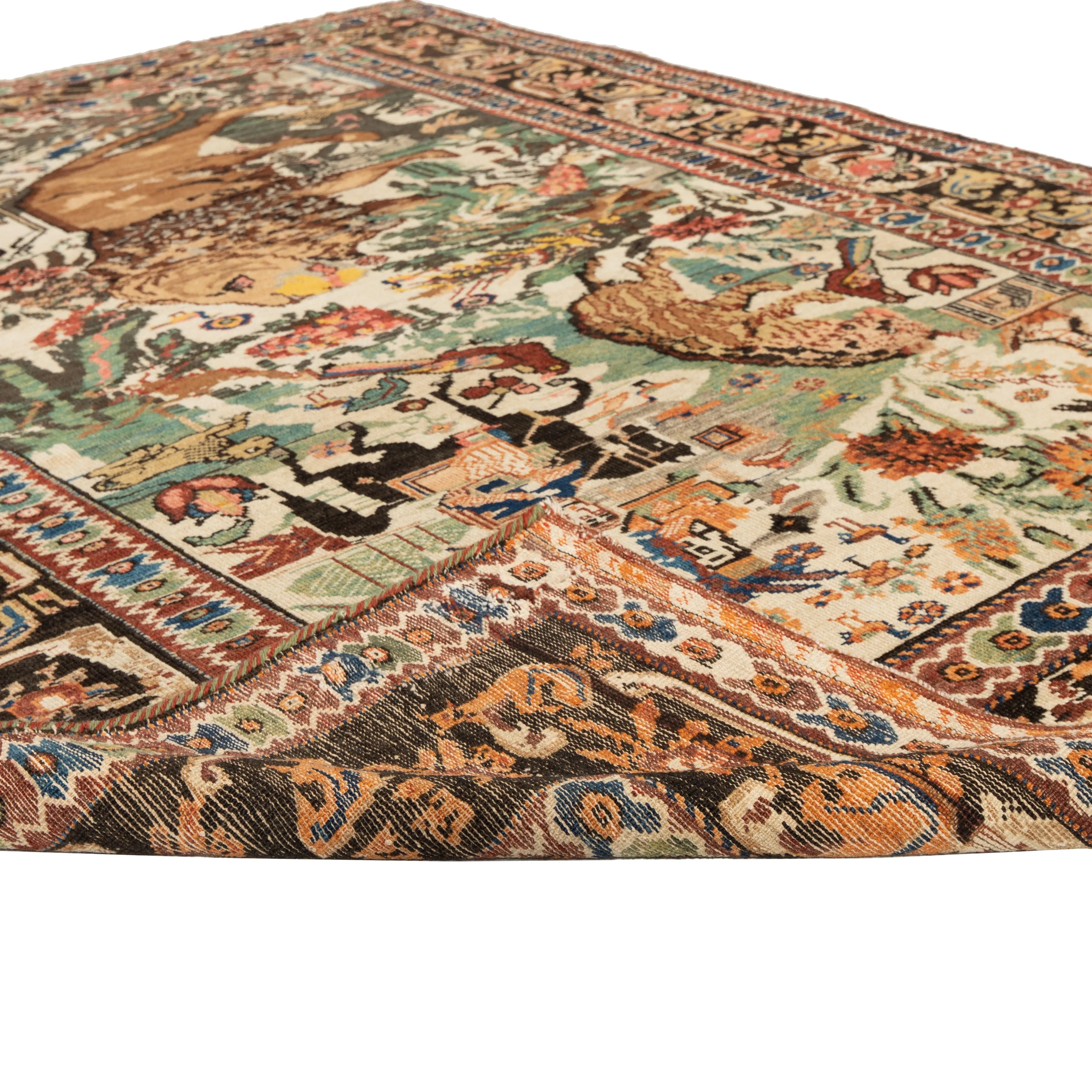 Multicolored Traditional Per Kashgar Rug - 4'7" x 5'11"
