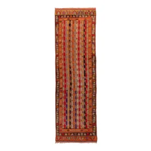 Multicolored Traditional Wool Runner - 3'2" x 11'3"
