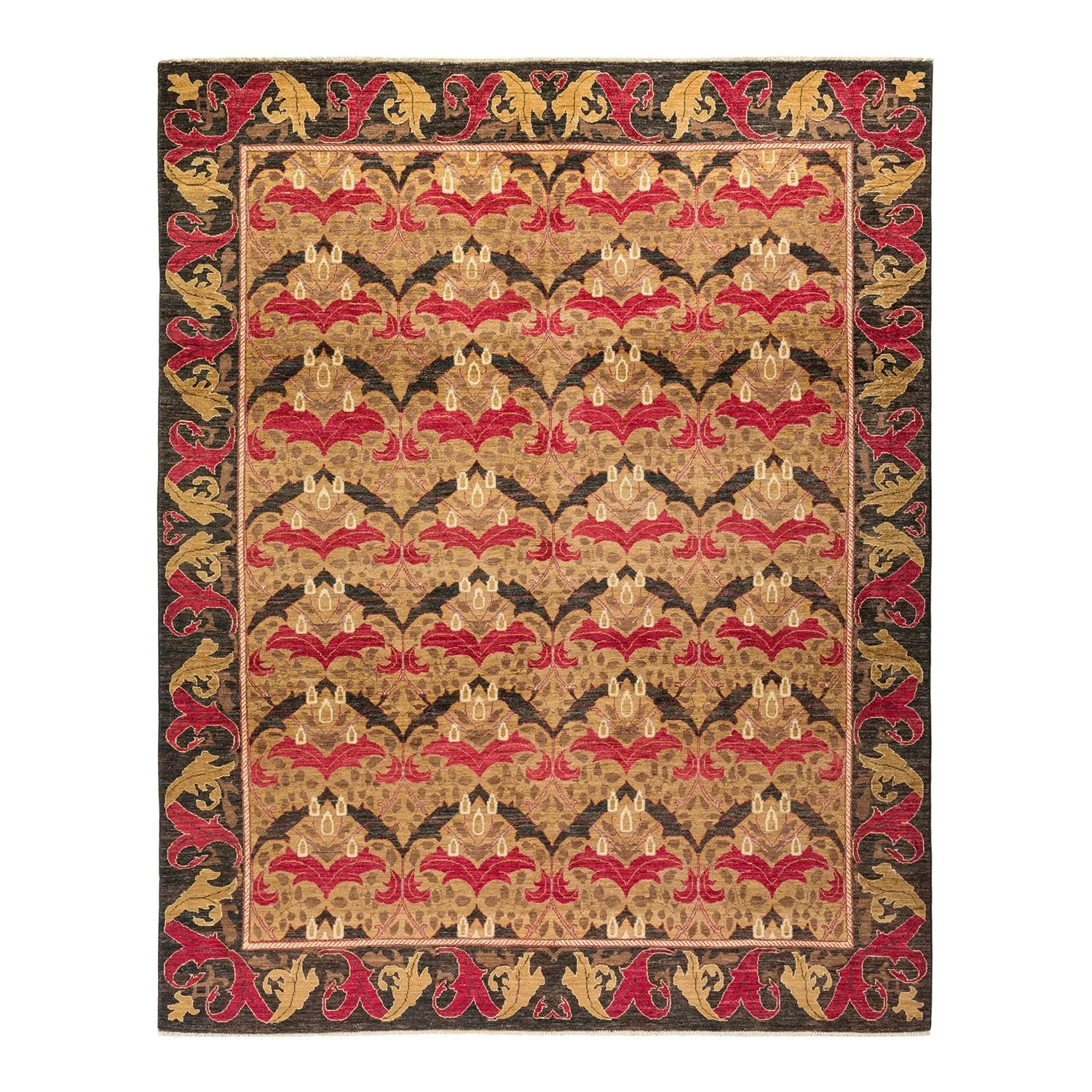 Multicolored Transitional Wool Rug - 7'10" x 9'10"
