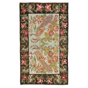 Multicolored Turkish Flatweave Wool Rug - 6'7" x 11'