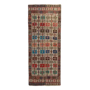 Multicolored Vintage Turkish Kilim Wool Runner - 5'7" x 14'1"