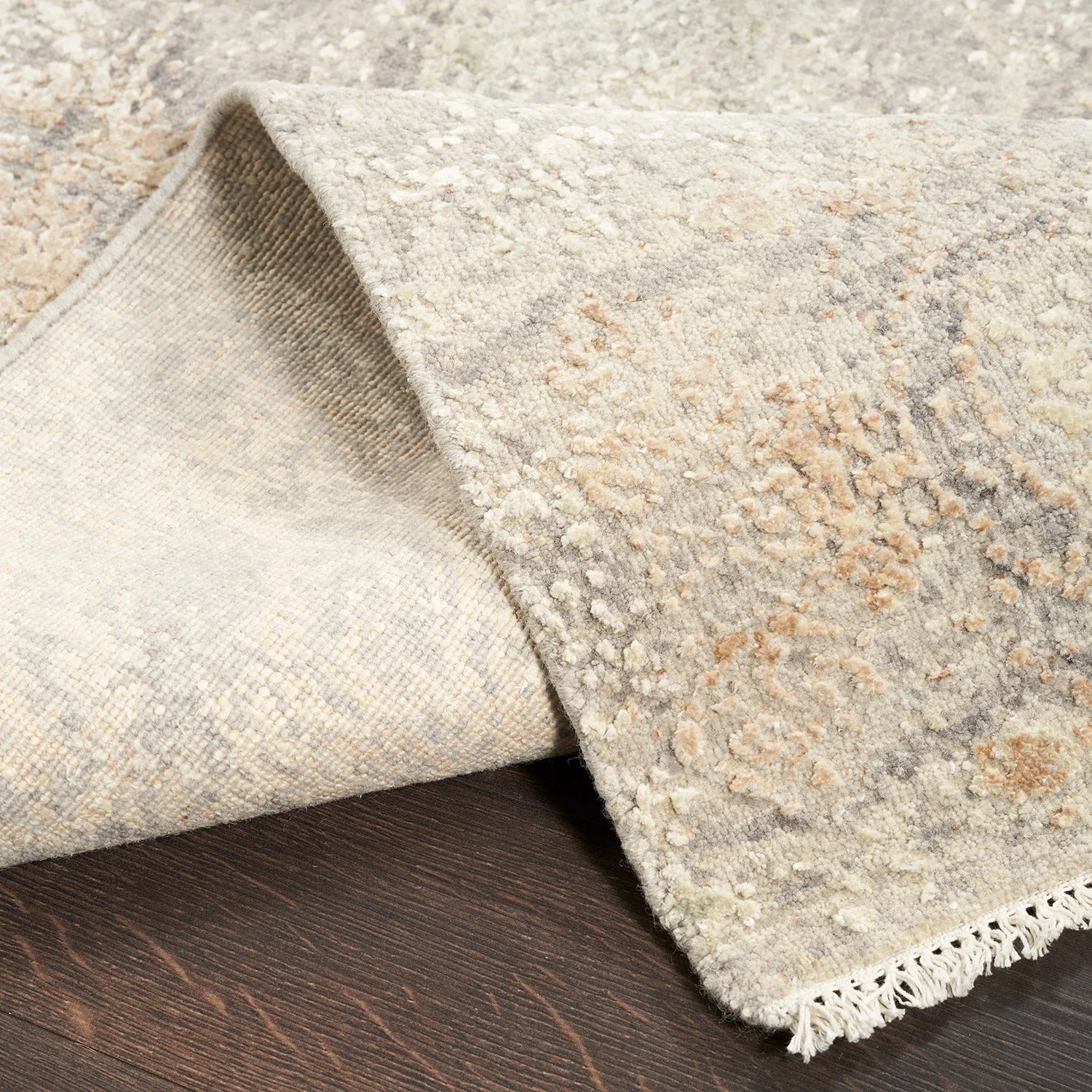 Natural Transitional Wool & Silk Rug - 9'1" X 12'4"