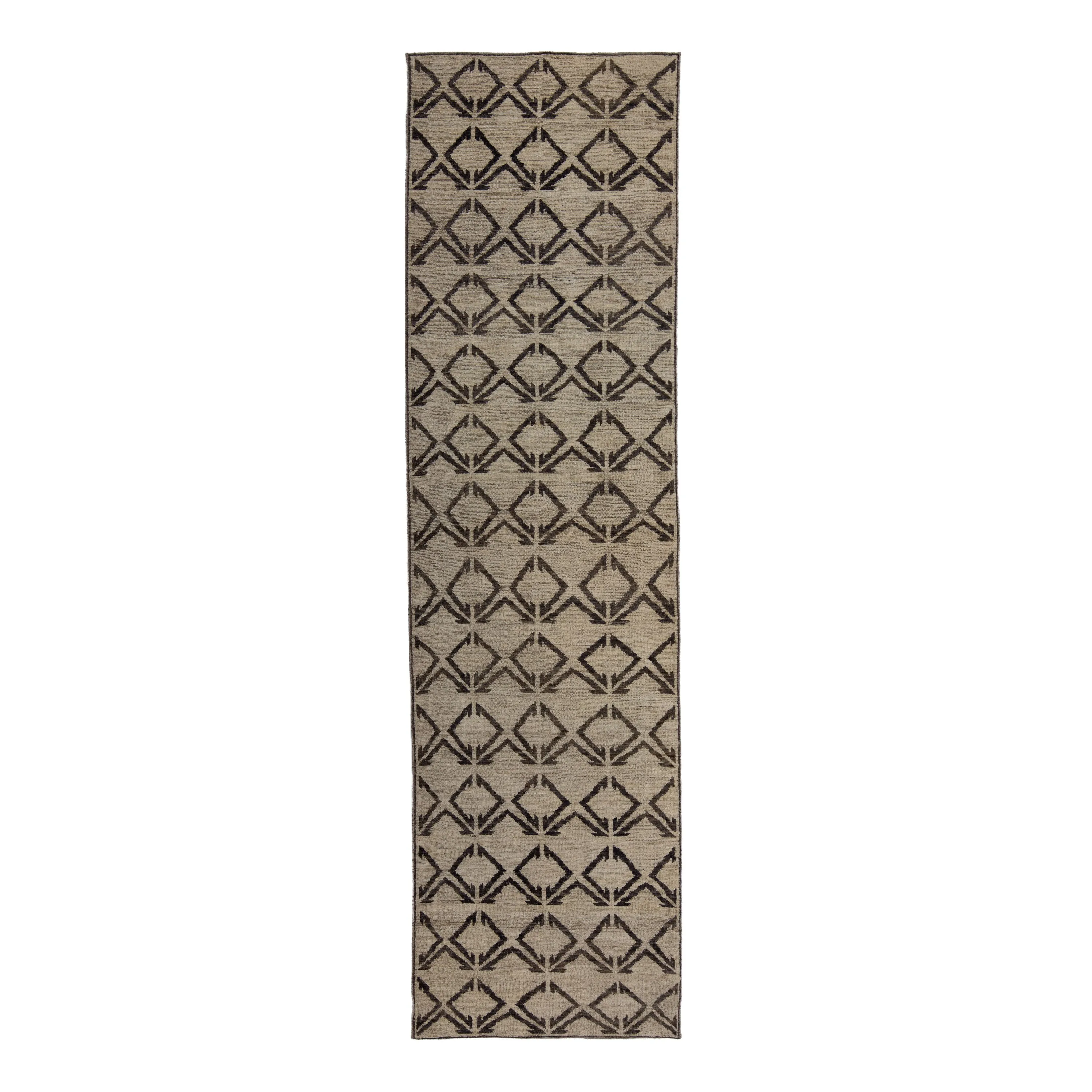 Natural Zameen Transitional Wool Runner - 3'7" x 13'7"