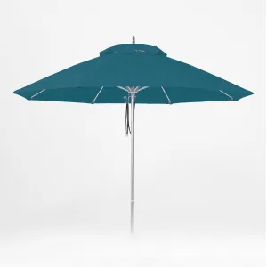 Oca 9' Octagon Outdoor Umbrella - Denim Blue/Brushed Aluminum