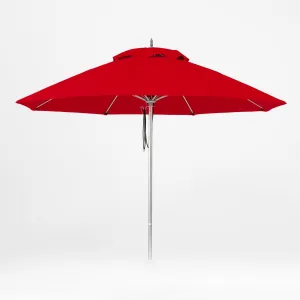 Oca 9' Octagon Outdoor Umbrella - Vermillion Red/Brushed Aluminum