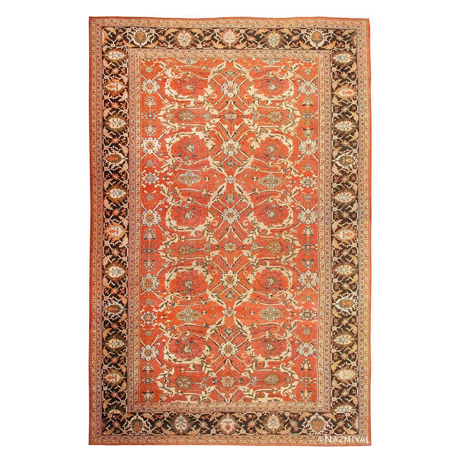 Orange Antique Persian Sultanabad Rug - 14'5" x 21'9"
