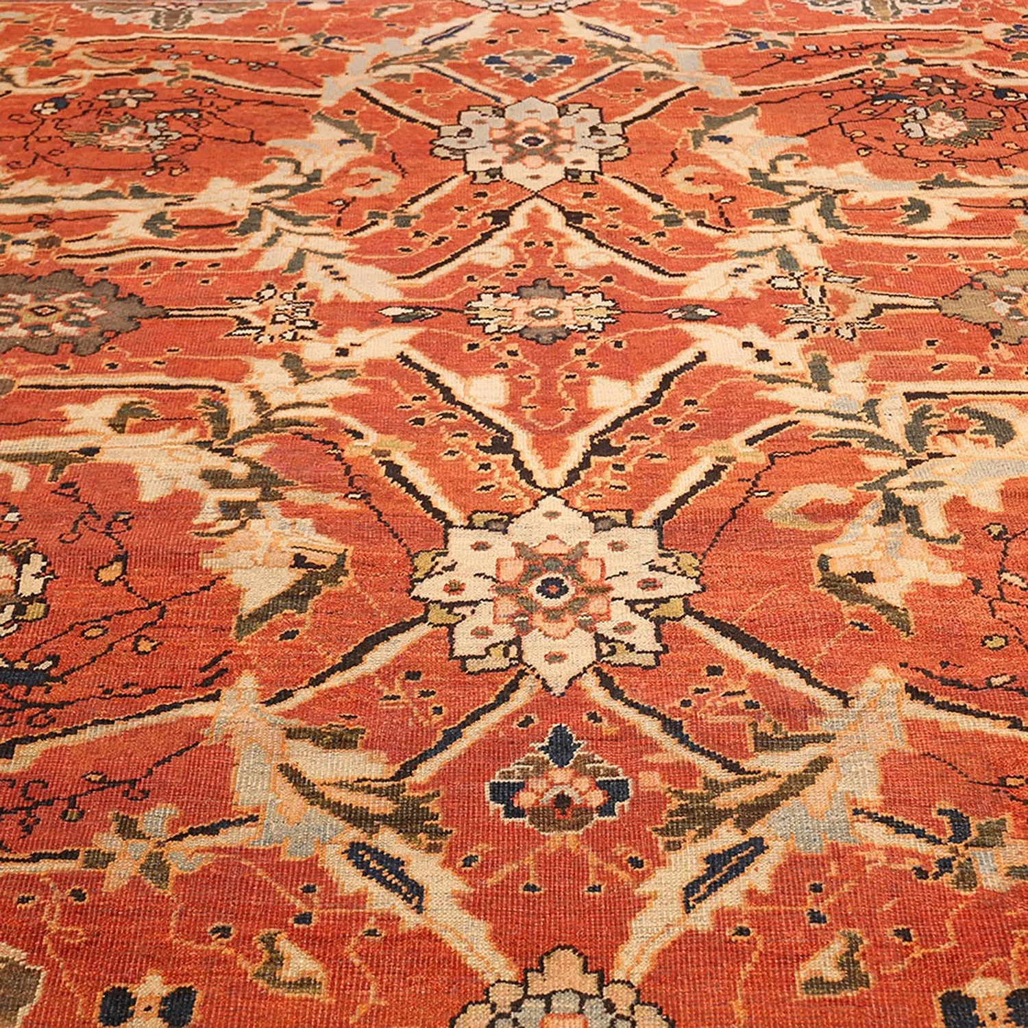 Orange Antique Persian Sultanabad Rug - 14'5" x 21'9"