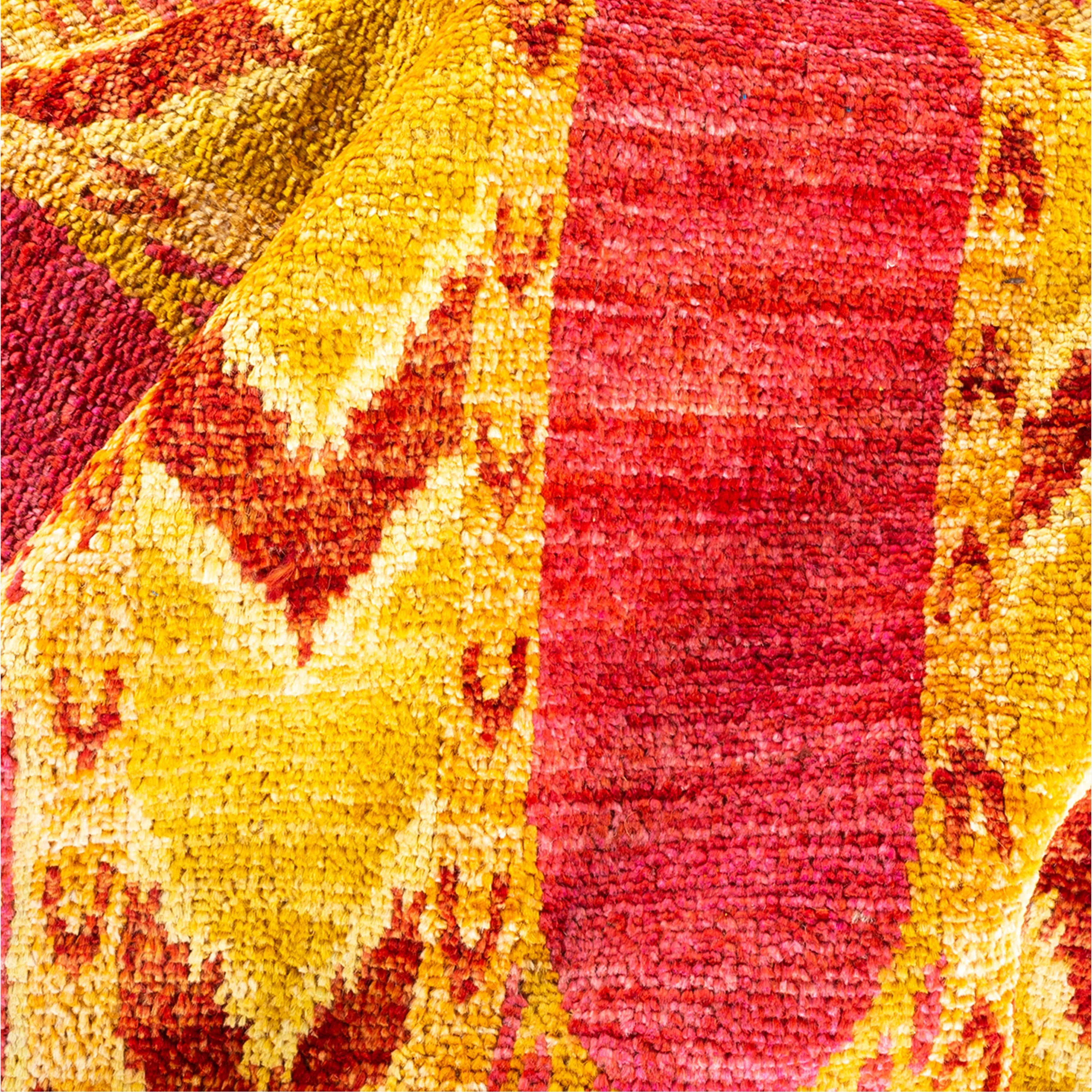 Orange Traditional Wool Rug - 6' 1 x 9' 3"