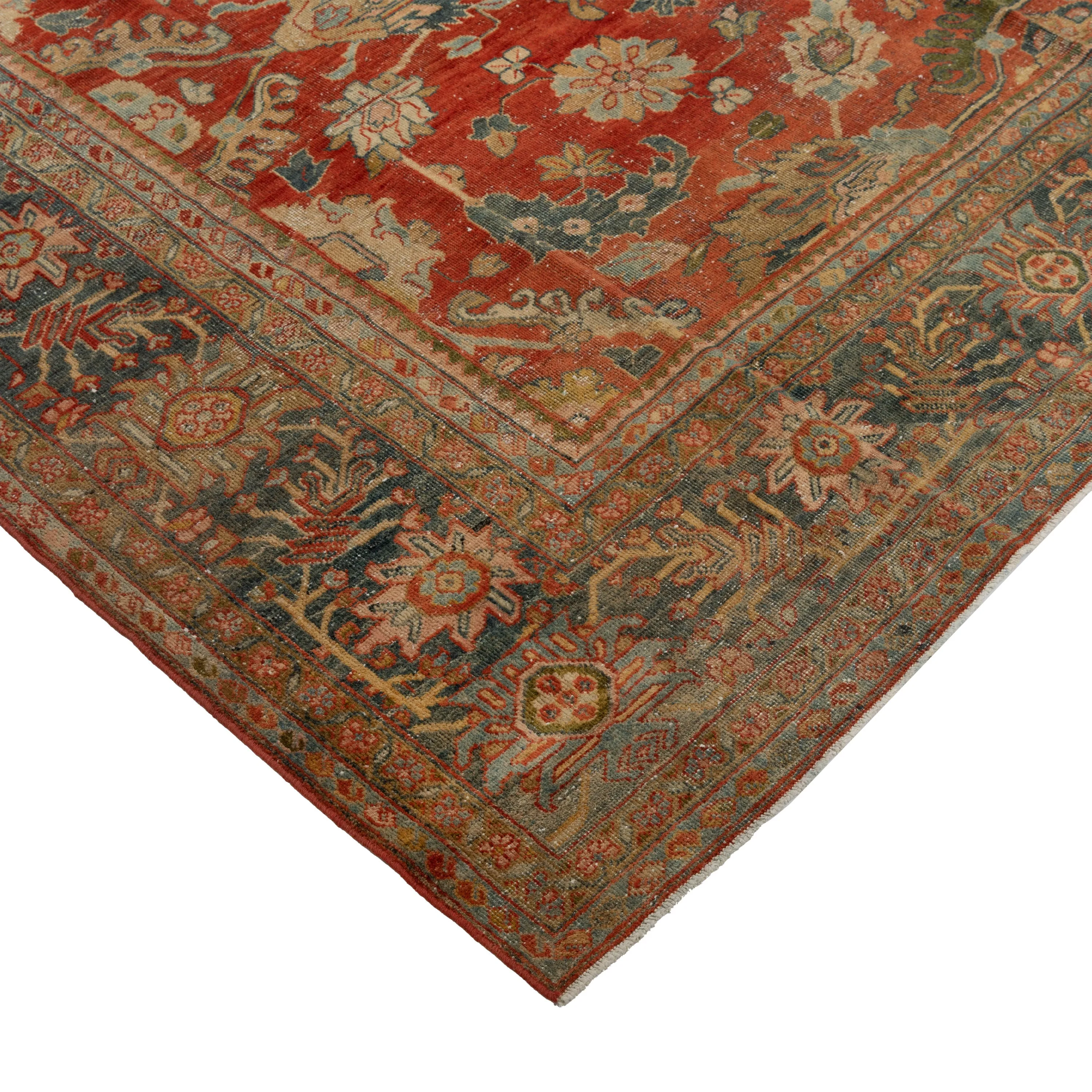 Orange Vintage Persian Sultanabad Rug - 8'10" x 12'6"