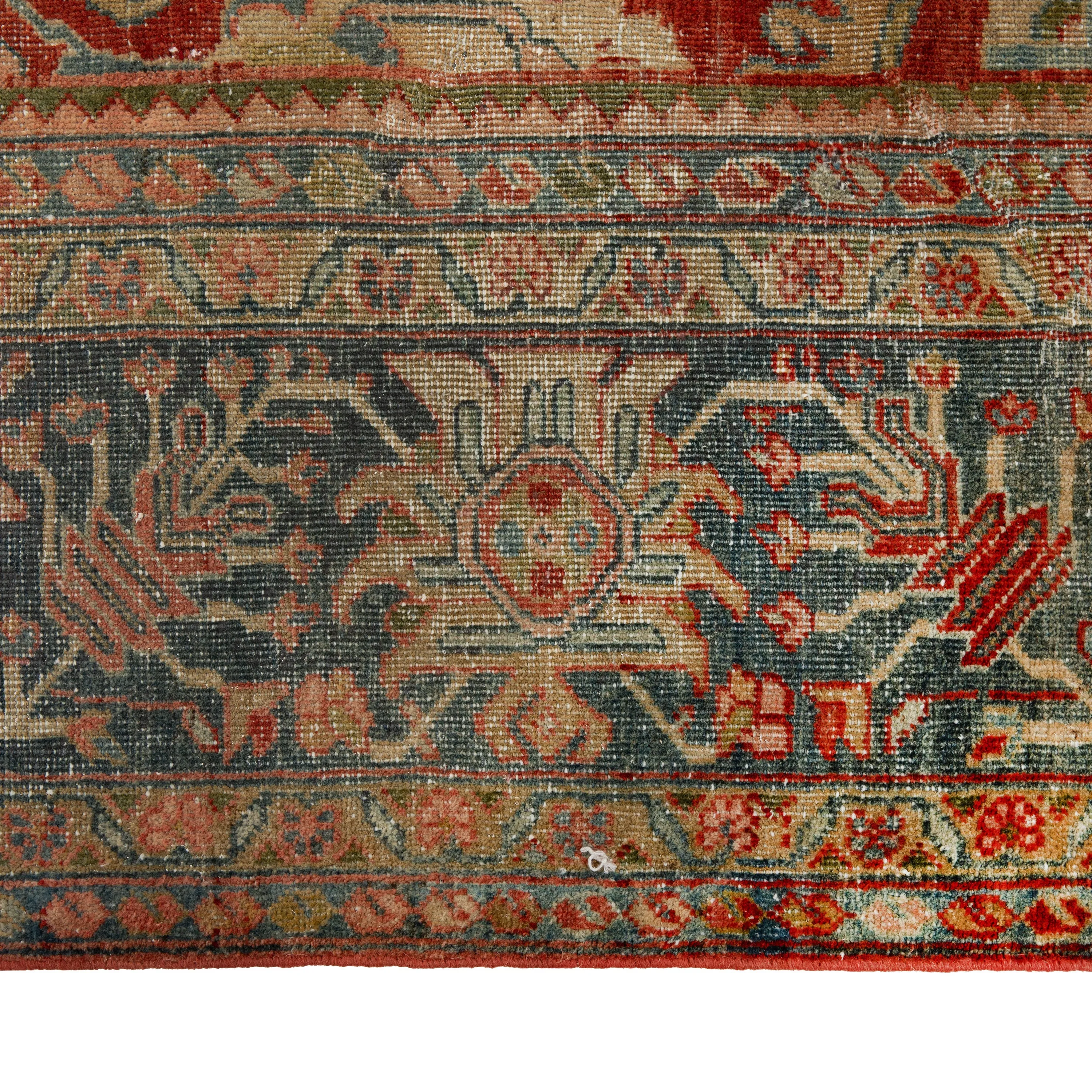 Orange Vintage Persian Sultanabad Rug - 8'10" x 12'6"
