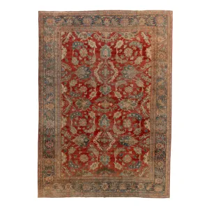 Orange Vintage Persian Sultanabad Rug - 8'10" x 12'6"
