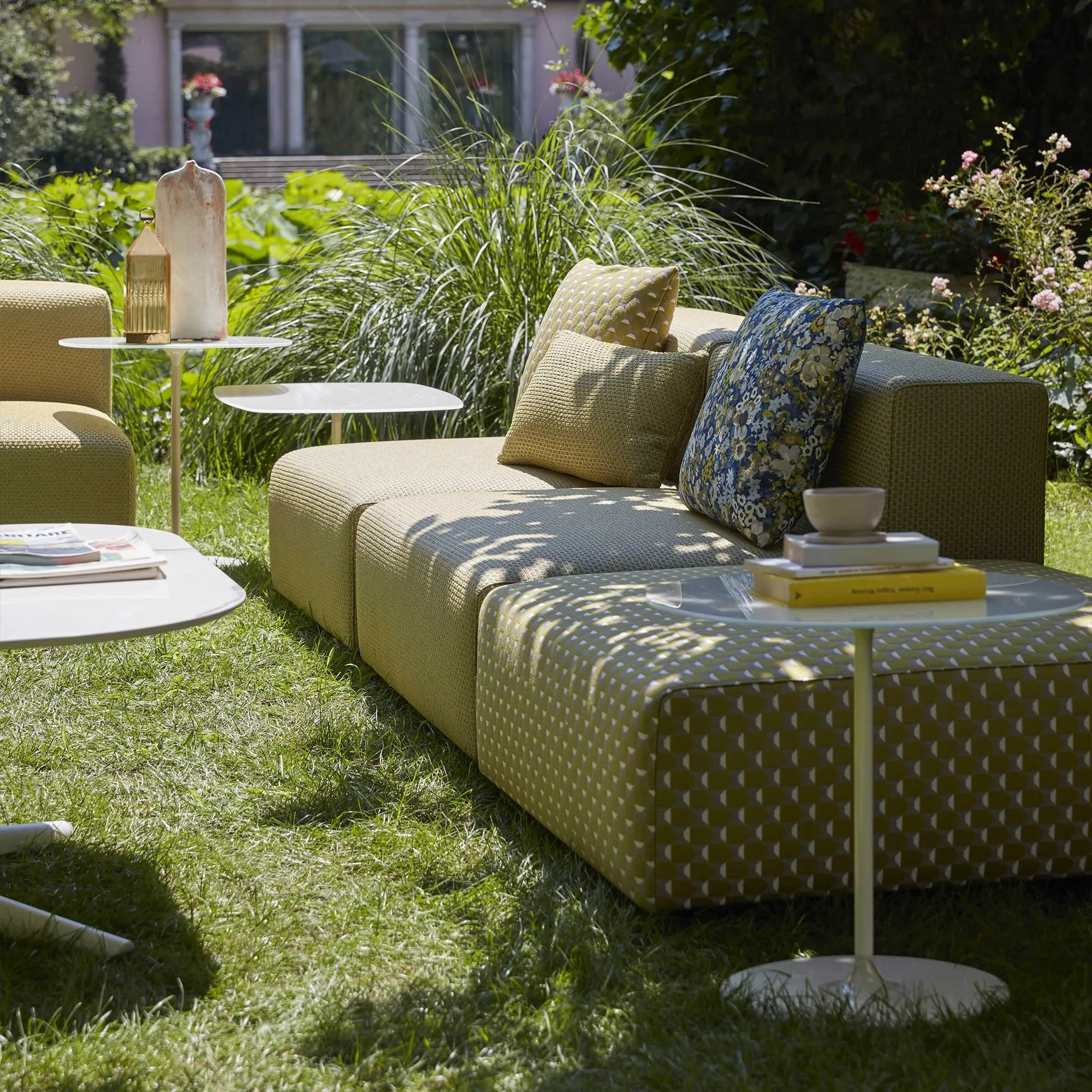 Plastics Outdoor Liberty 2-Seater Sofa with Pouf