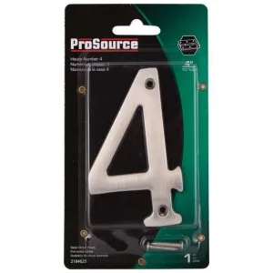 ProSource House Numbers 4" 4 Satin Nickle