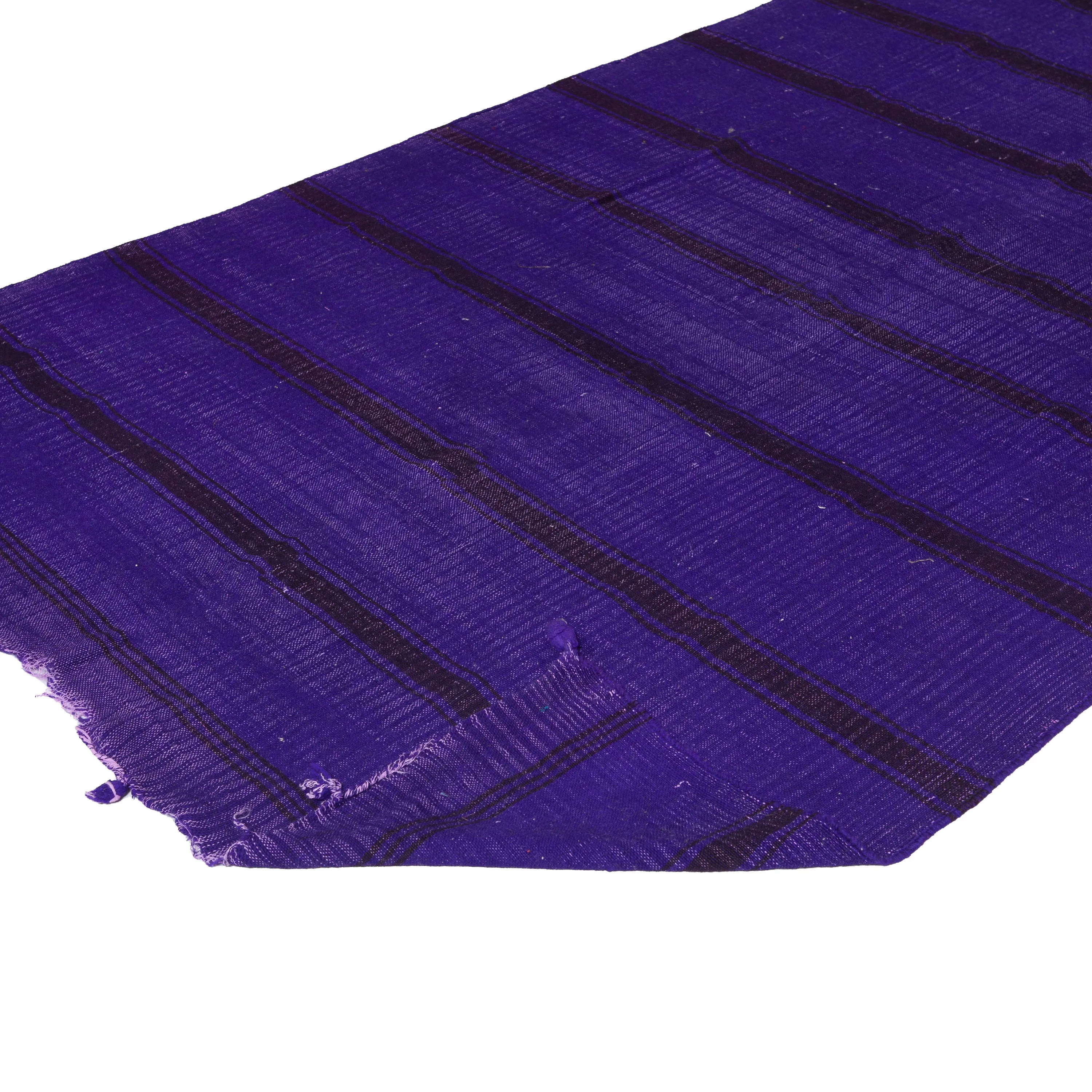 Purple Flatweave Wool Rug - 5'11" x 11'4"