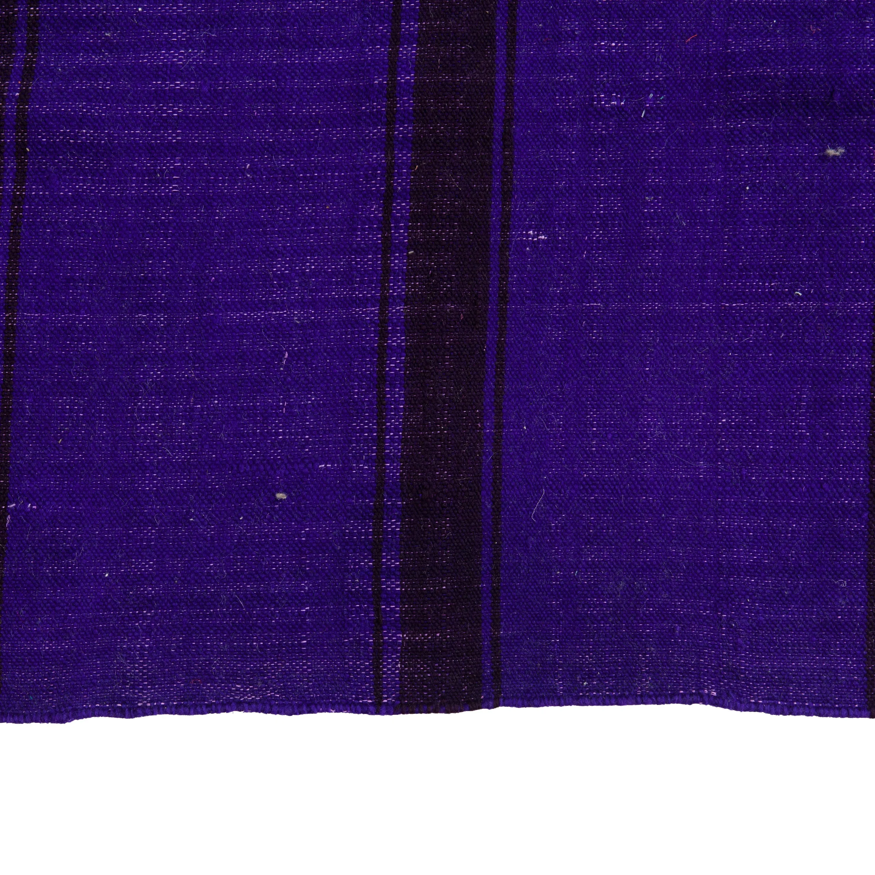 Purple Flatweave Wool Rug - 5'11" x 11'4"