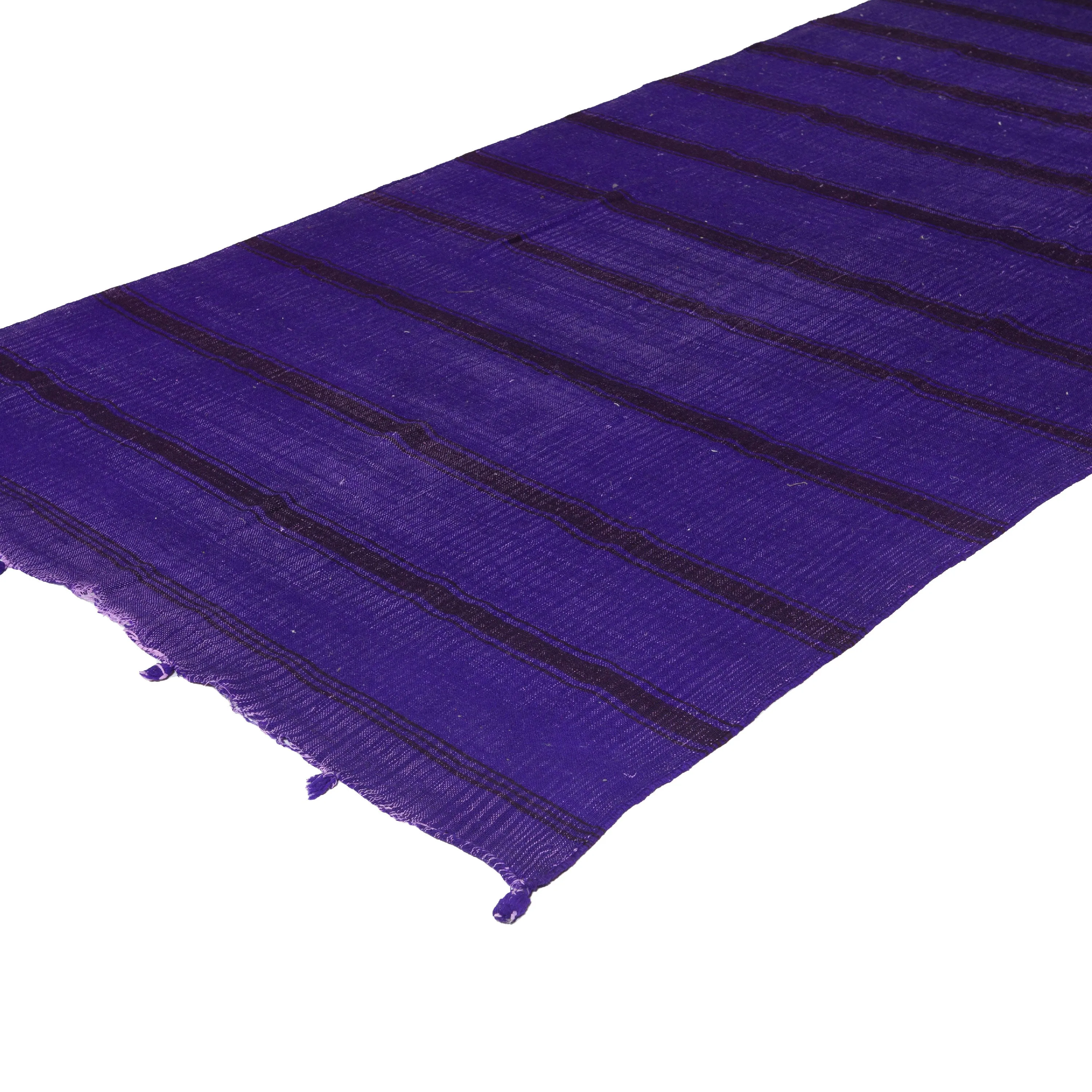 Purple Flatweave Wool Rug - 5'11" x 11'4"