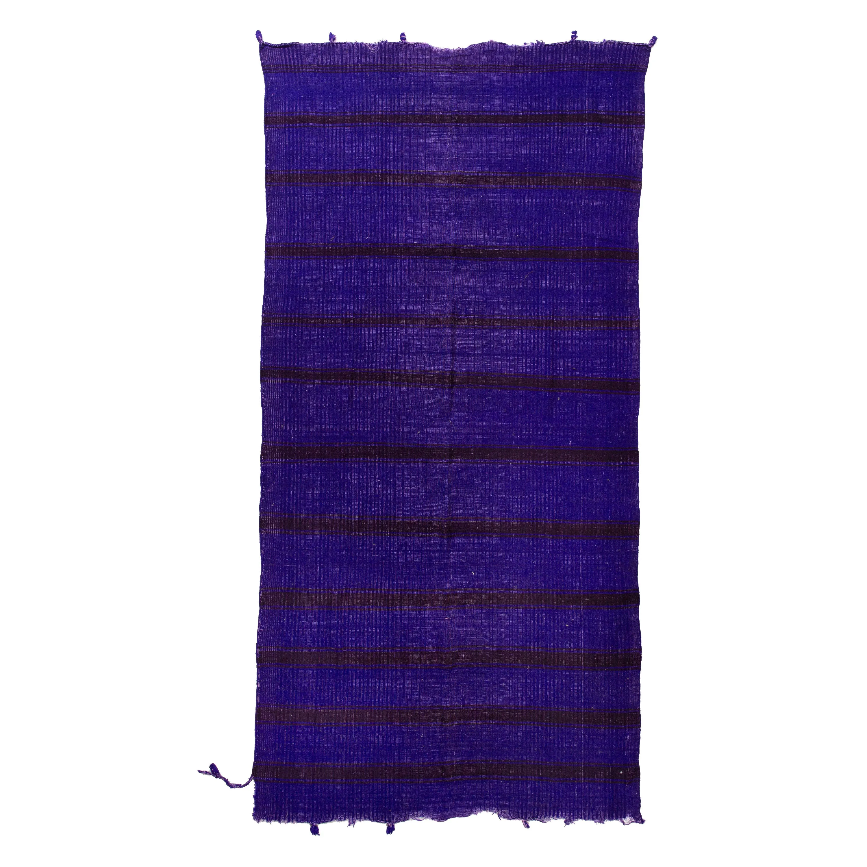 Purple Flatweave Wool Rug - 5'11" x 11'4"