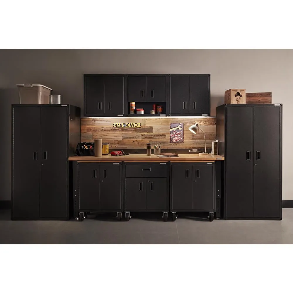 Ready-to-assemble Full-door Wall Gearbox - Hammered Granite Storage Solution