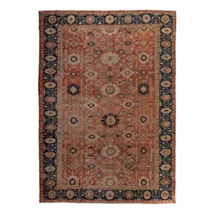 Red & Blue Antique Persian Sultanabad Rug - 10'9" x 14'9"