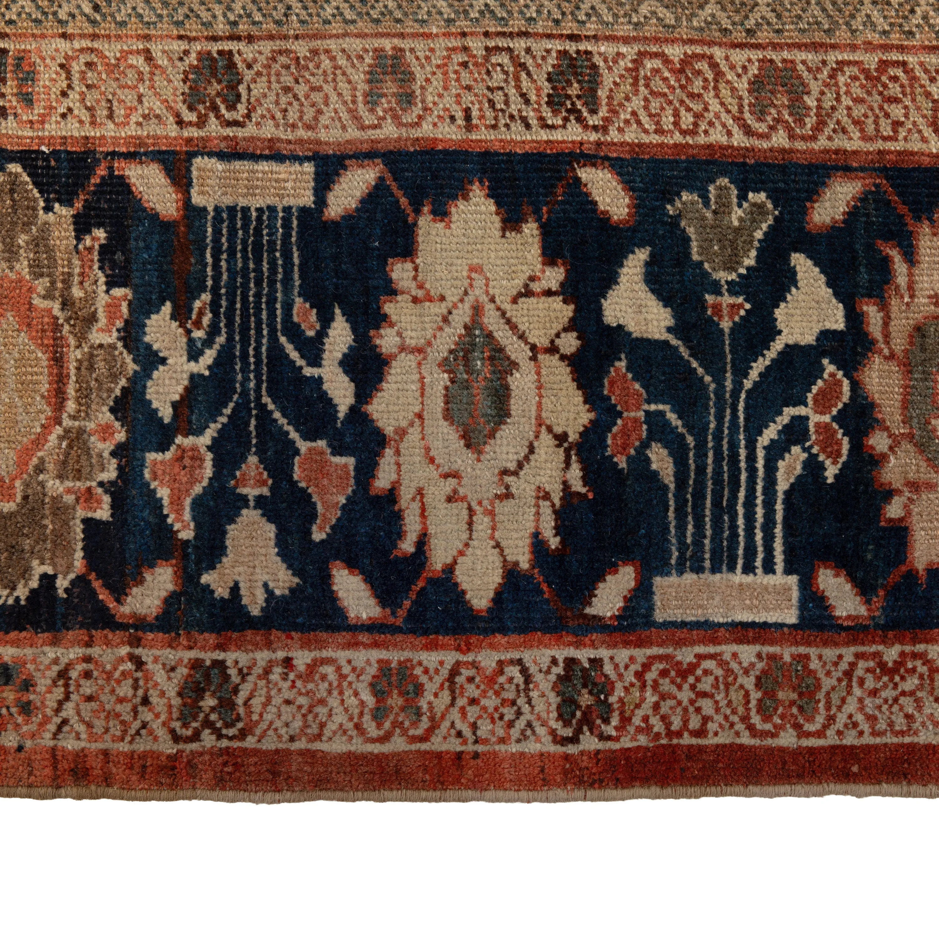 Red & Blue Antique Persian Sultanabad Rug - 10'9" x 14'9"