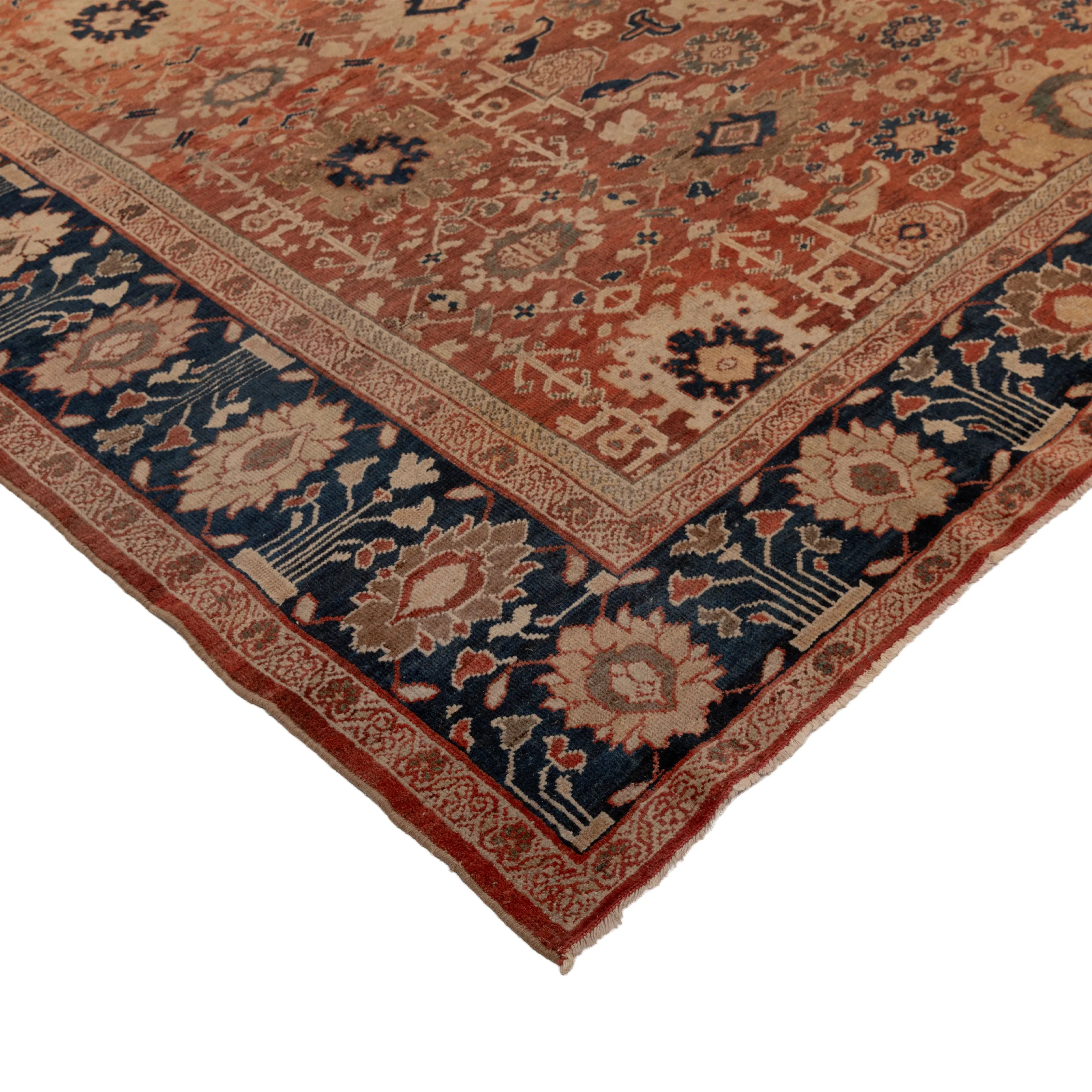 Red & Blue Antique Persian Sultanabad Rug - 10'9" x 14'9"