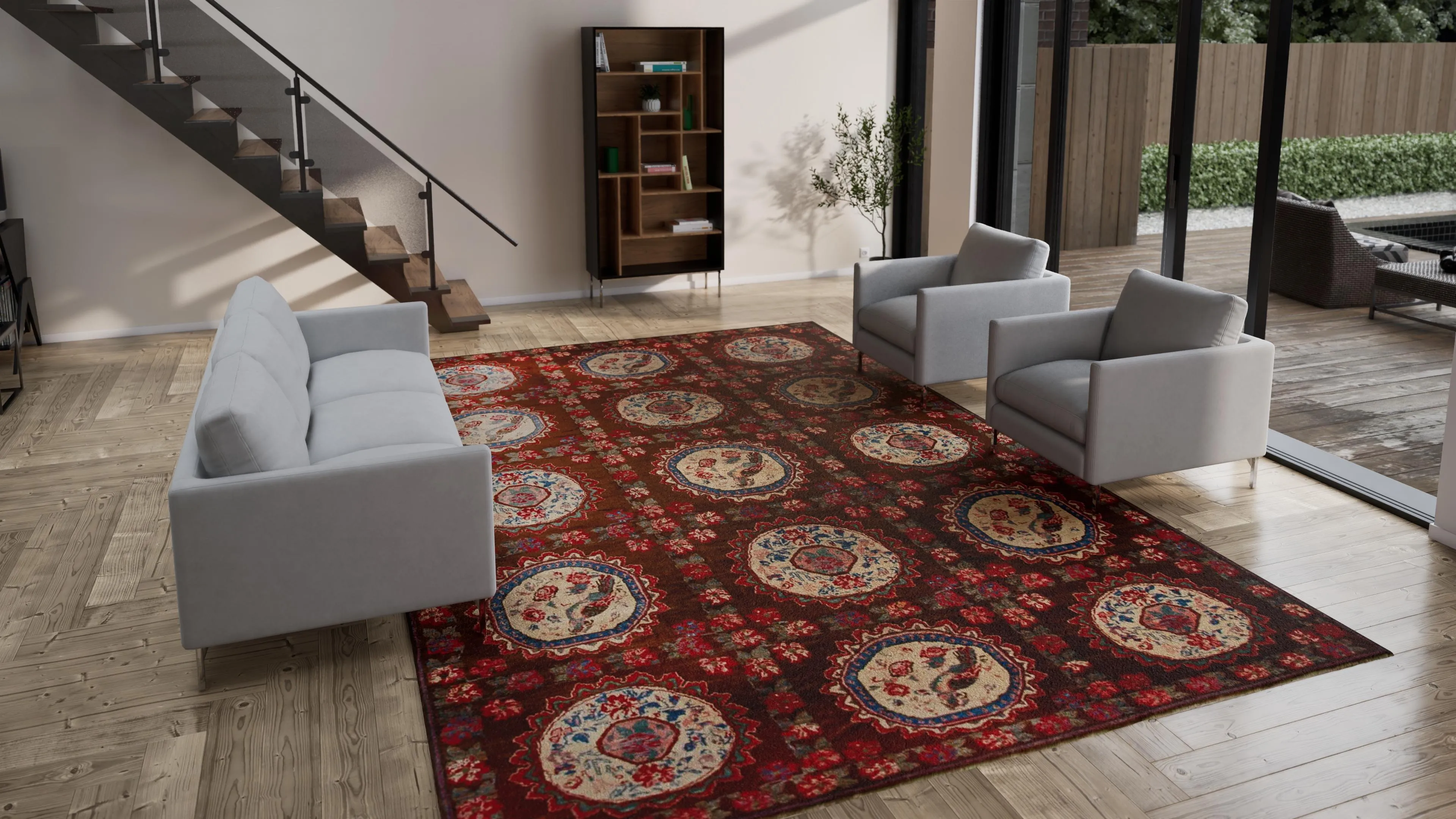 Red Antique Karabagh Rug - 10'4" x 15'9"
