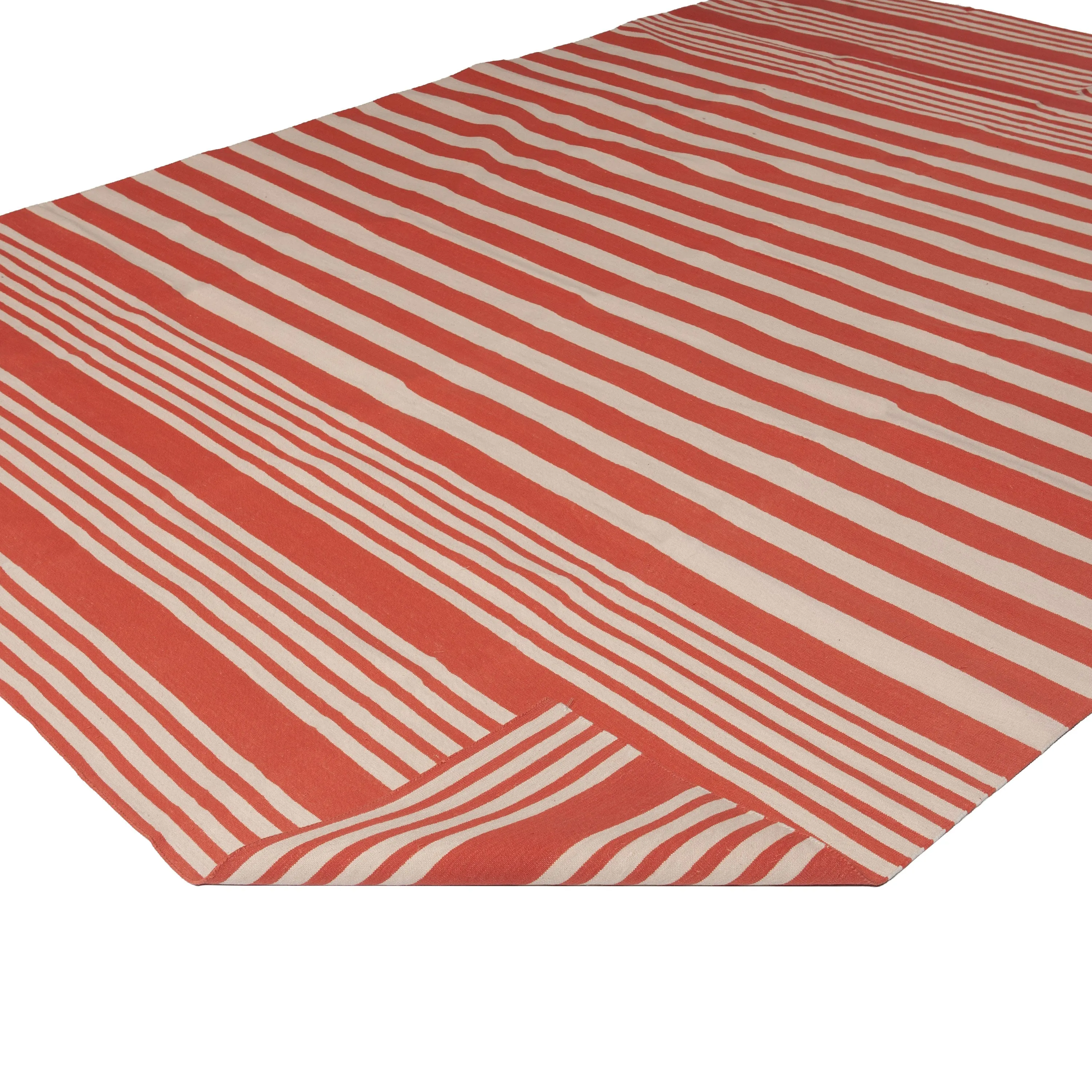 Red Flatweave Cotton Rug - 8'1" x 11'1"