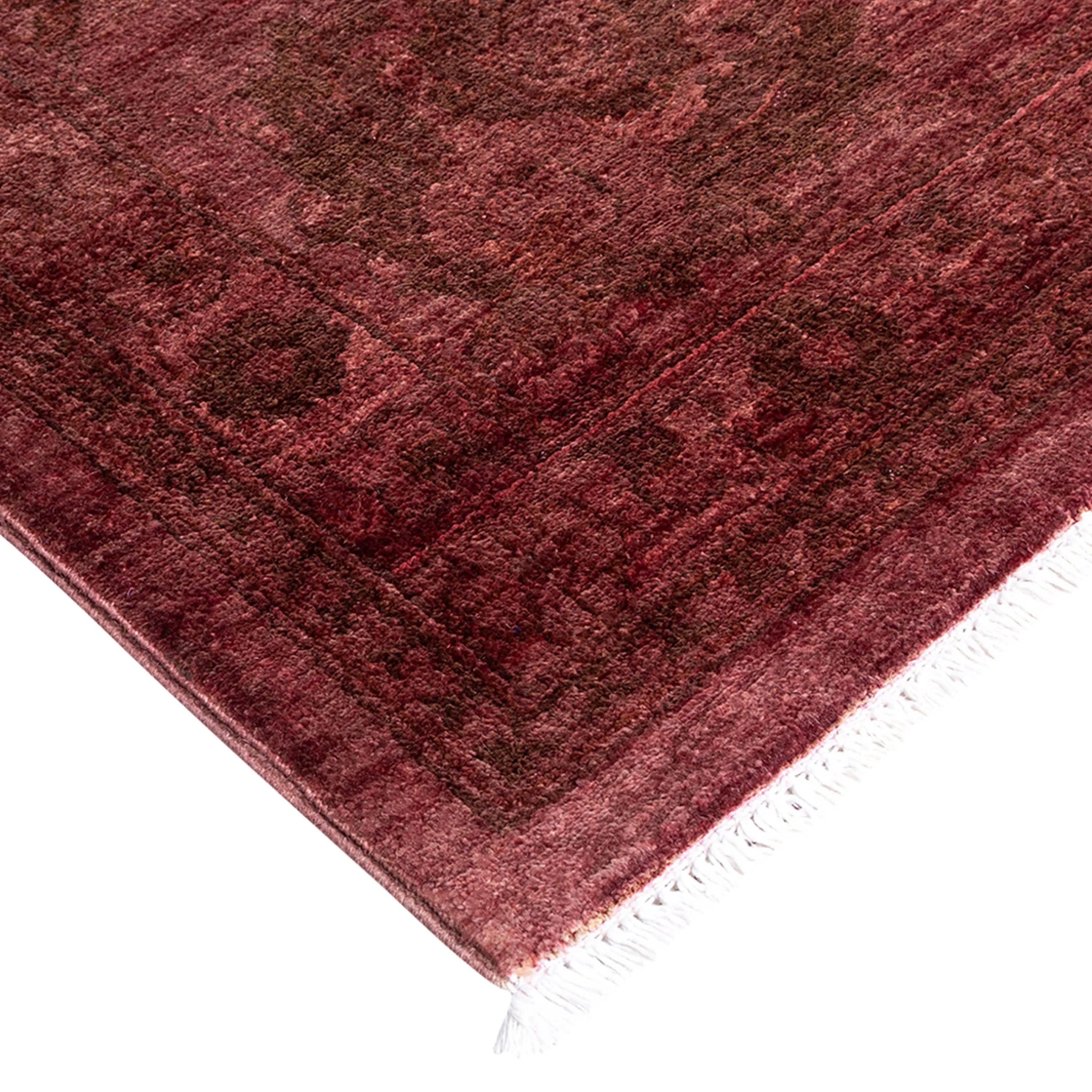 Red Overdyed Wool Rug - 11'10" x 17'10"