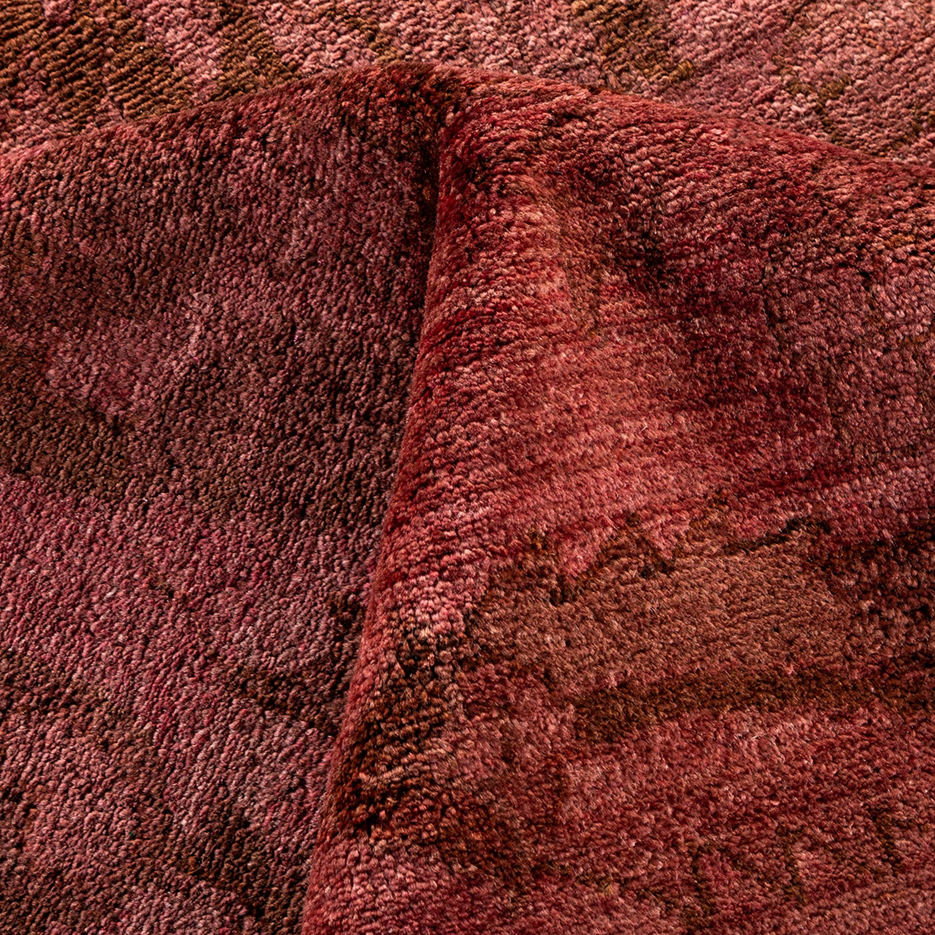Red Overdyed Wool Rug - 11'10" x 17'10"