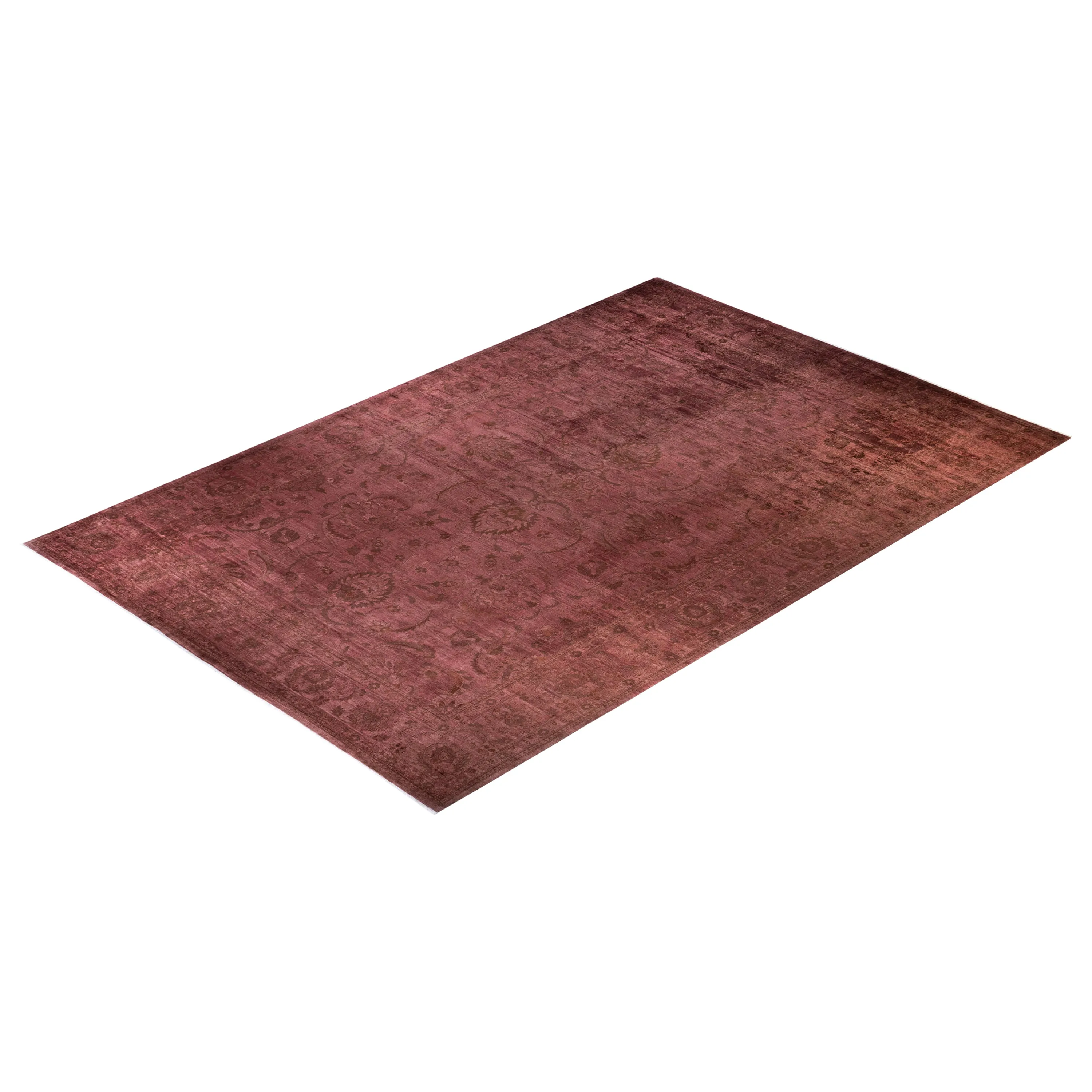 Red Overdyed Wool Rug - 11'10" x 17'10"