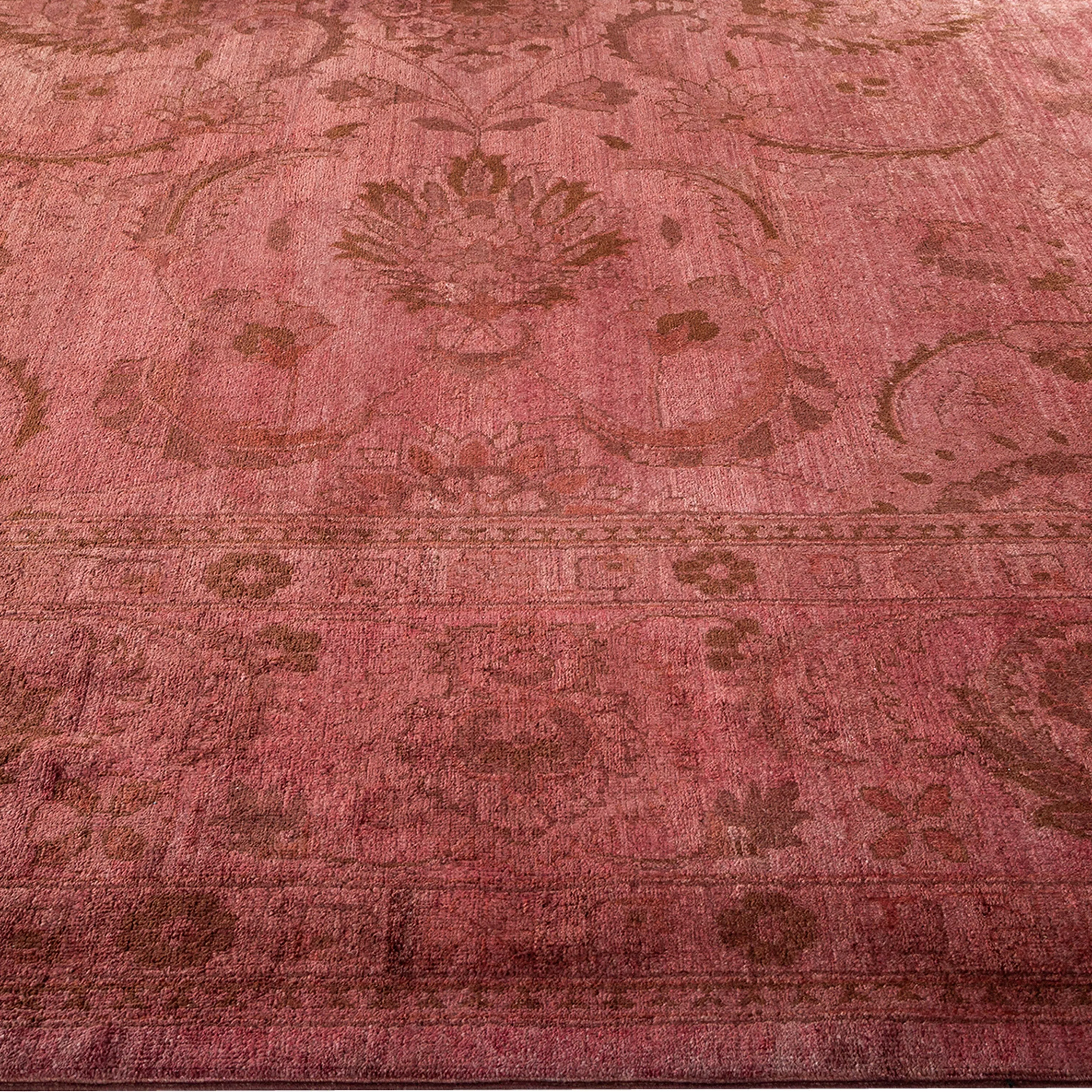 Red Overdyed Wool Rug - 11'10" x 17'10"