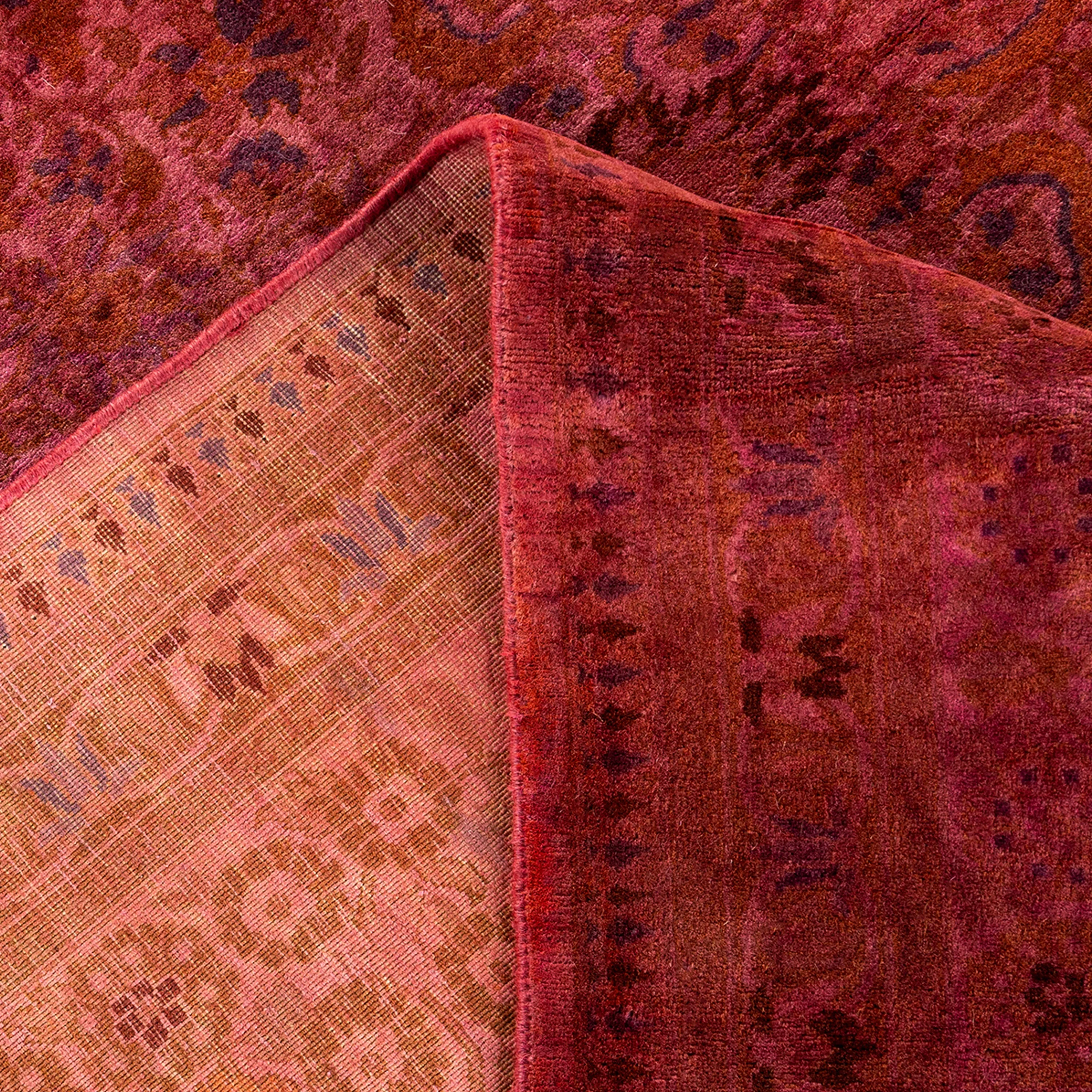 Red Overdyed Wool Rug - 8'3" x 10'3"