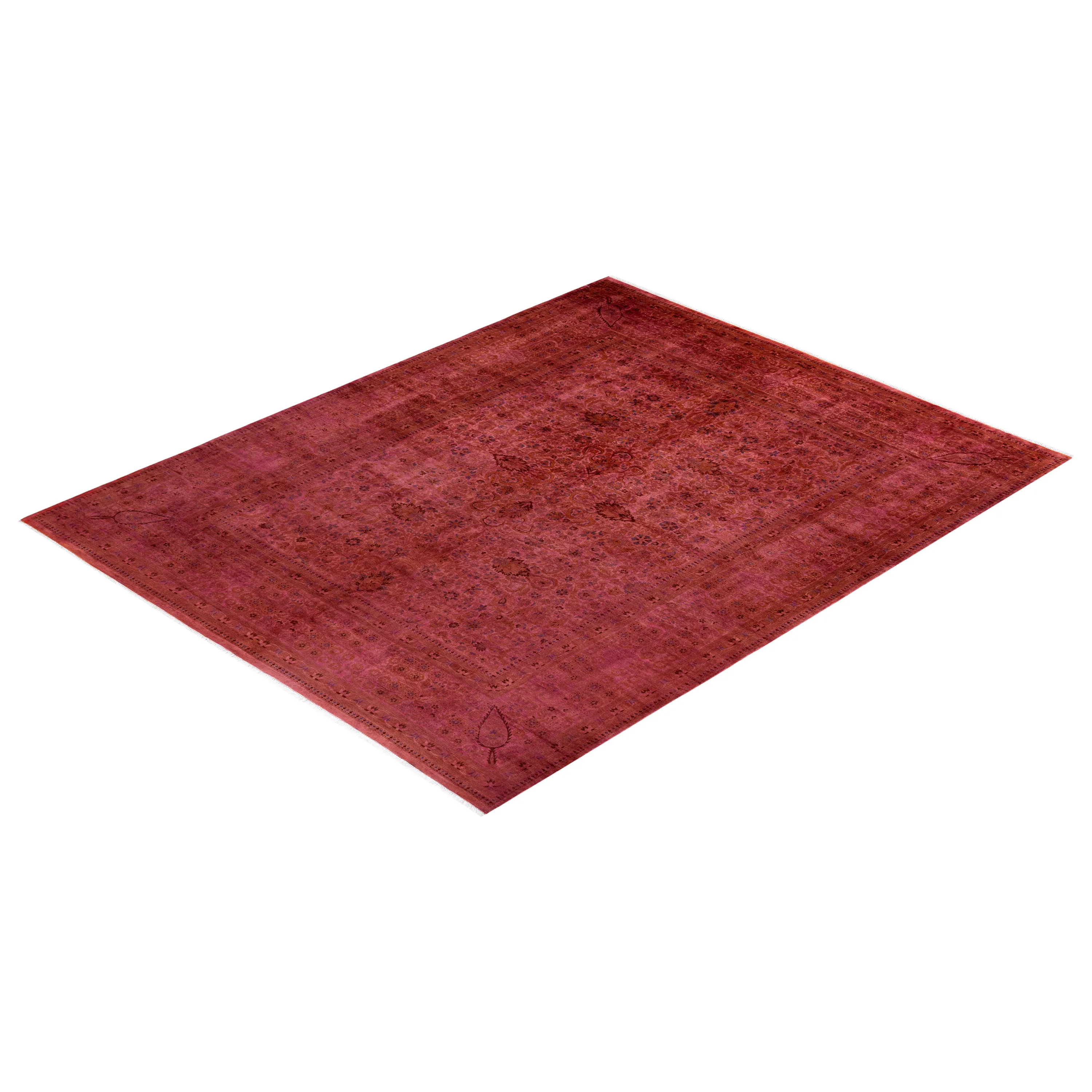 Red Overdyed Wool Rug - 8'3" x 10'3"