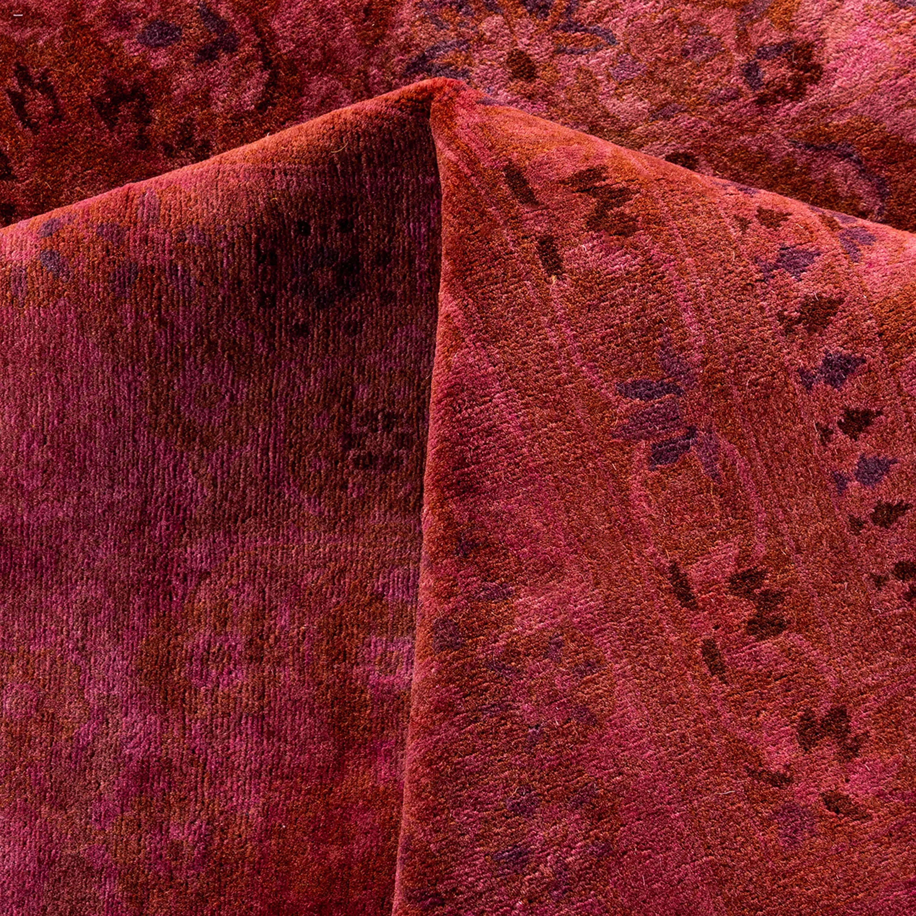 Red Overdyed Wool Rug - 8'3" x 10'3"