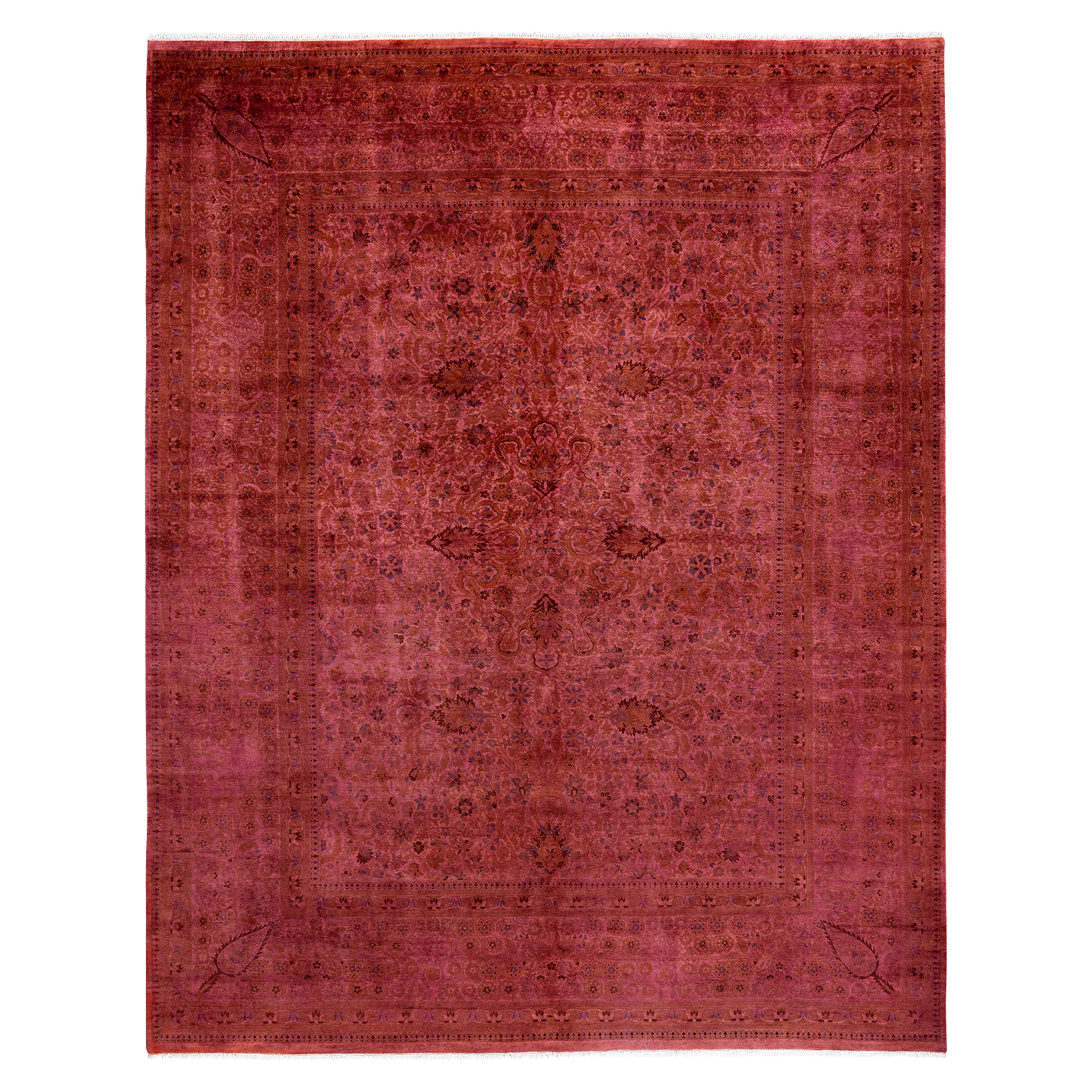 Red Overdyed Wool Rug - 8'3" x 10'3"