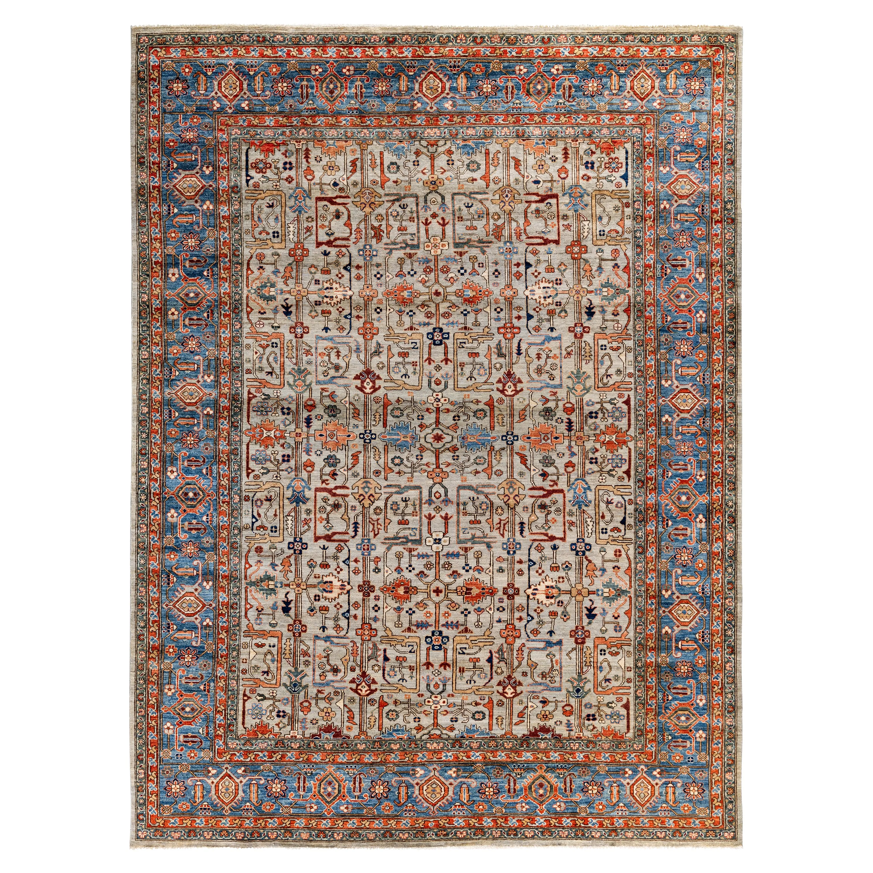 Red Traditional Serapi Wool Rug - 9'1" x 12'2"