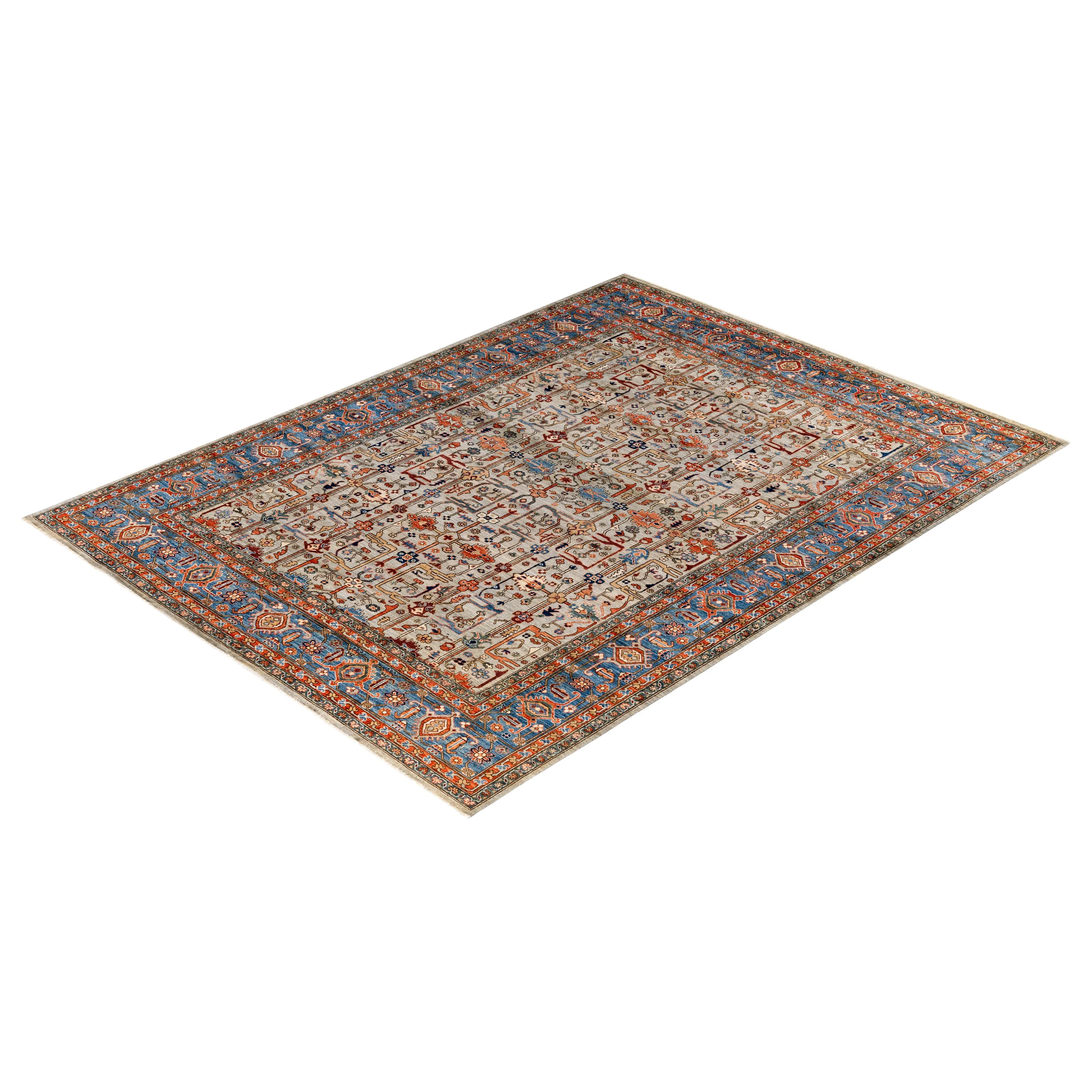 Red Traditional Serapi Wool Rug - 9'1" x 12'2"