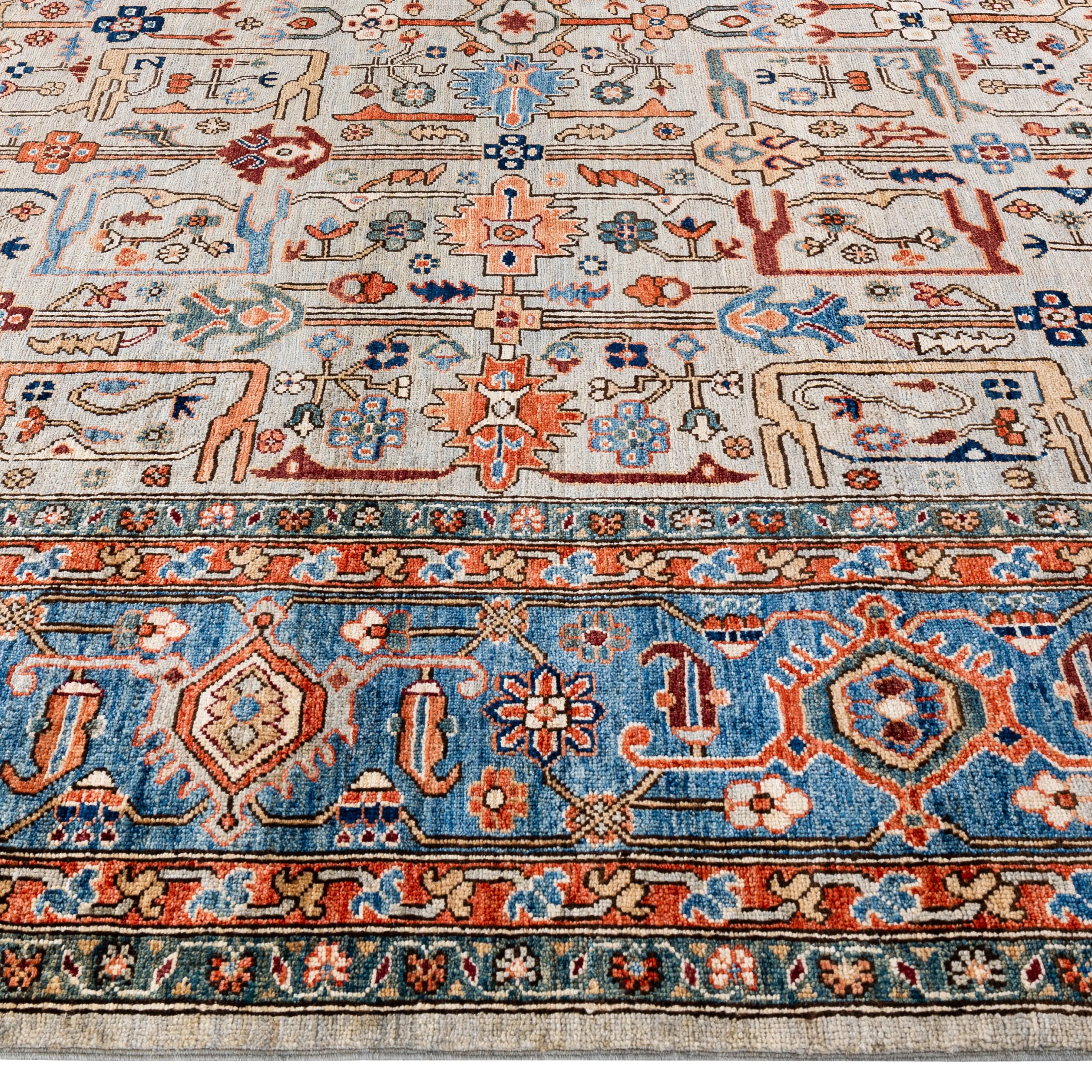 Red Traditional Serapi Wool Rug - 9'1" x 12'2"