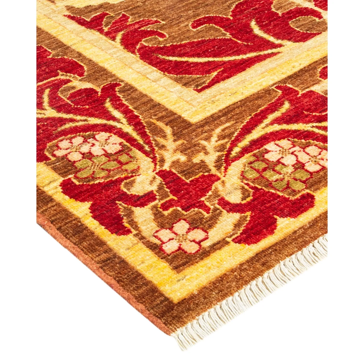 Red Transitional Wool Rug - 6'1" x 8'10"