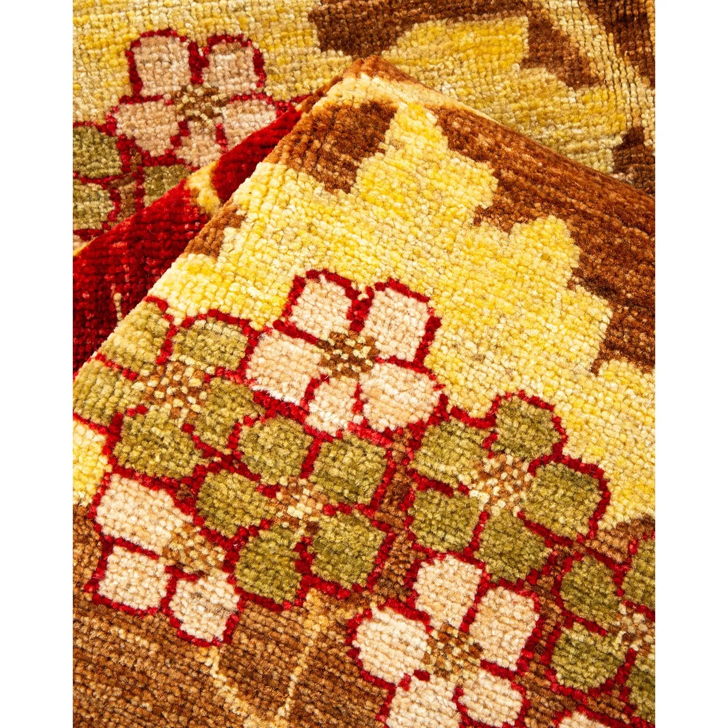 Red Transitional Wool Rug - 6'1" x 8'10"