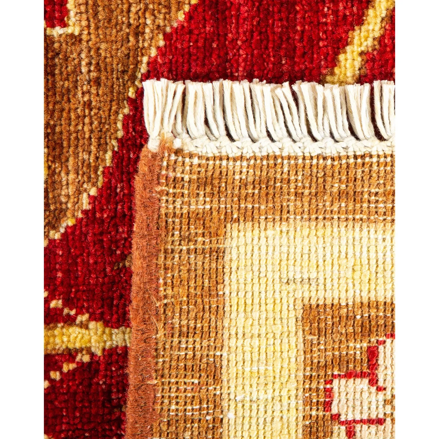 Red Transitional Wool Rug - 6'1" x 8'10"