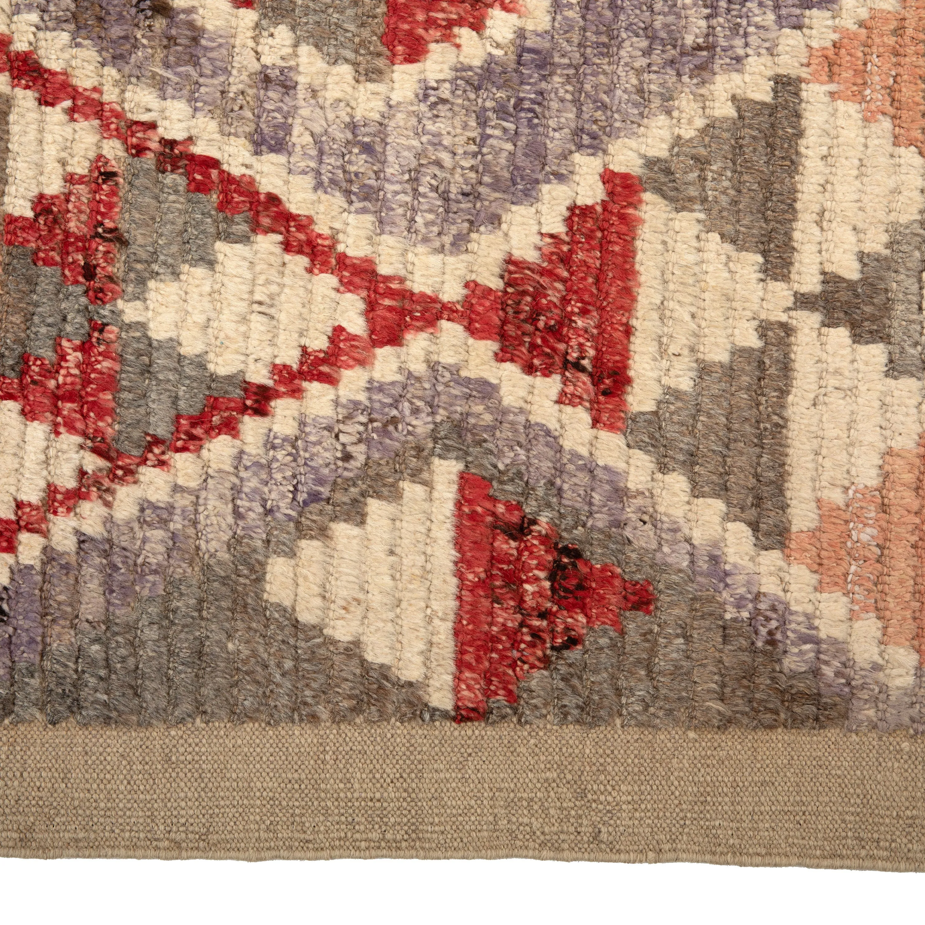 Red Zameen Transitional Wool Rug - 9'5" x 12'4"