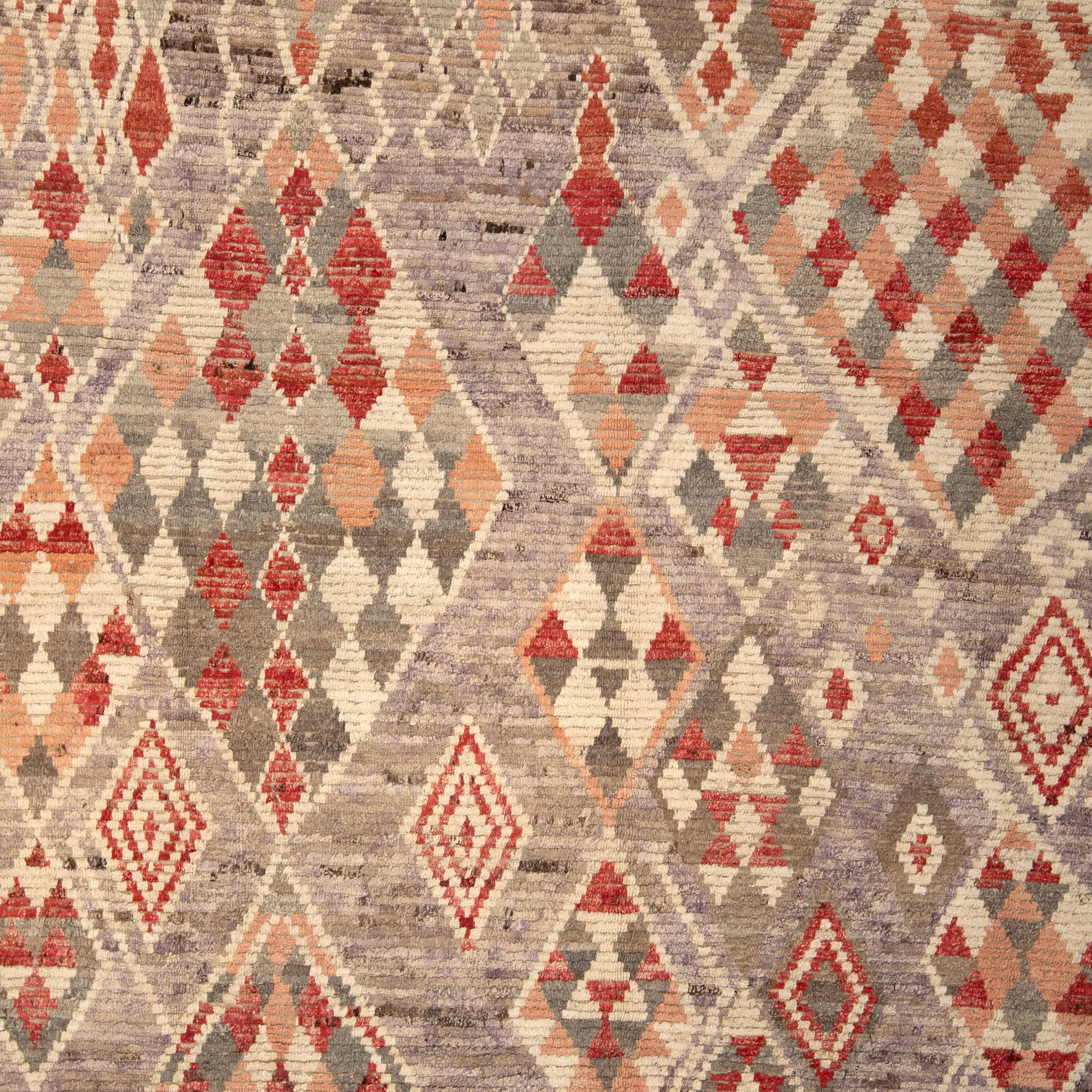 Red Zameen Transitional Wool Rug - 9'5" x 12'4"