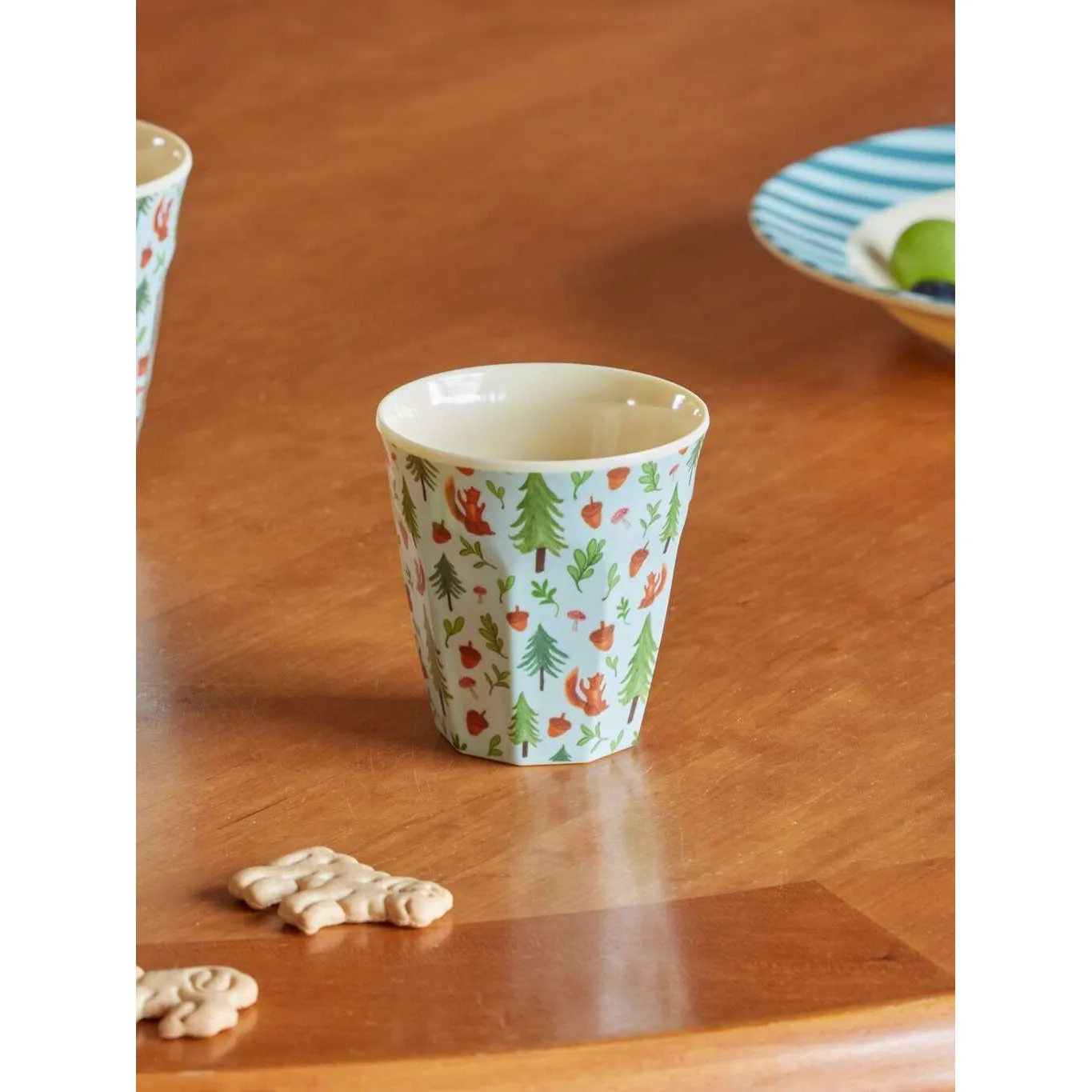 Rice DK Melamine Kids Cup with Blue Happy Forest Print - Small - 160 ml