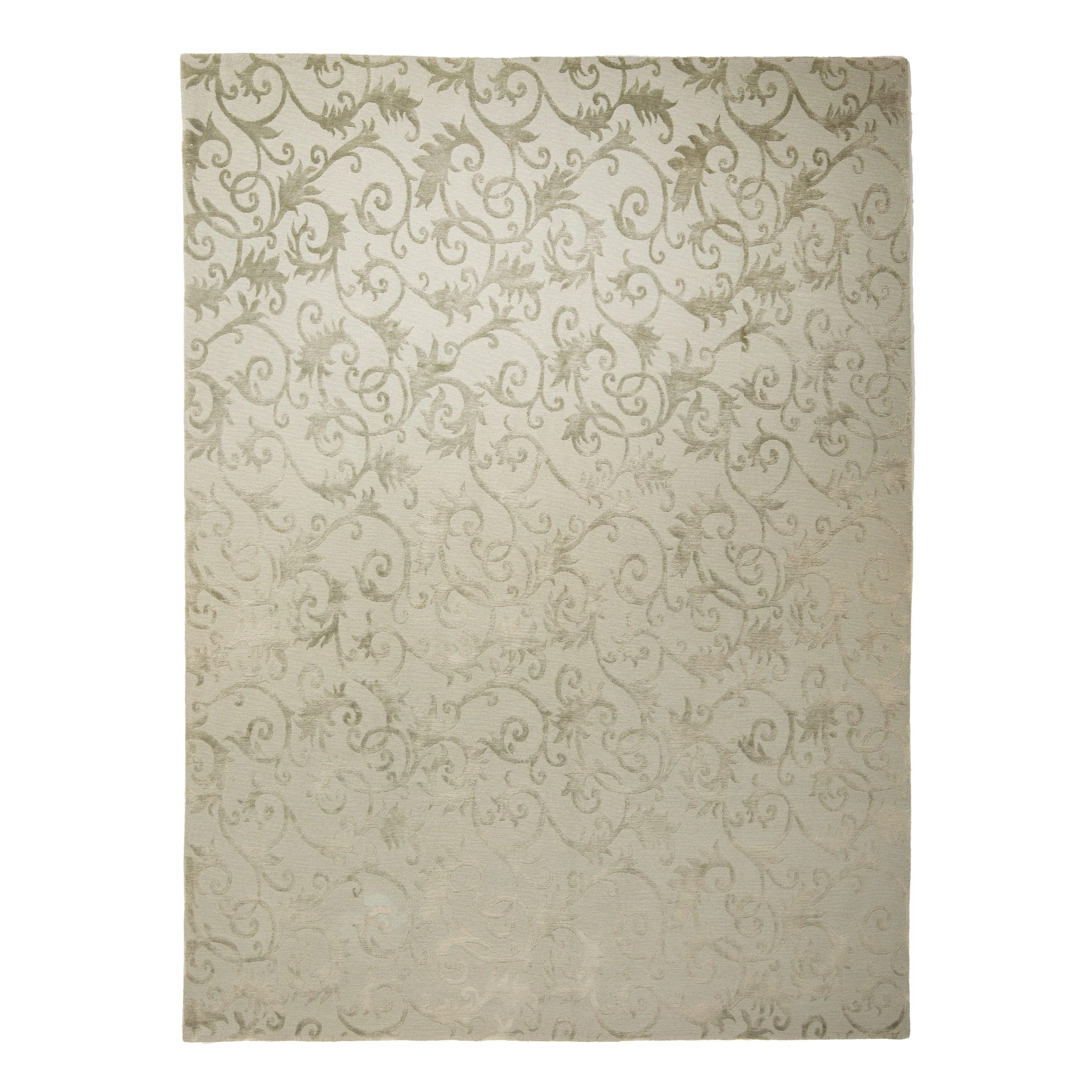Sage Tibetan Transitional Wool Silk Blend Rug - 8'1" x 10'2"