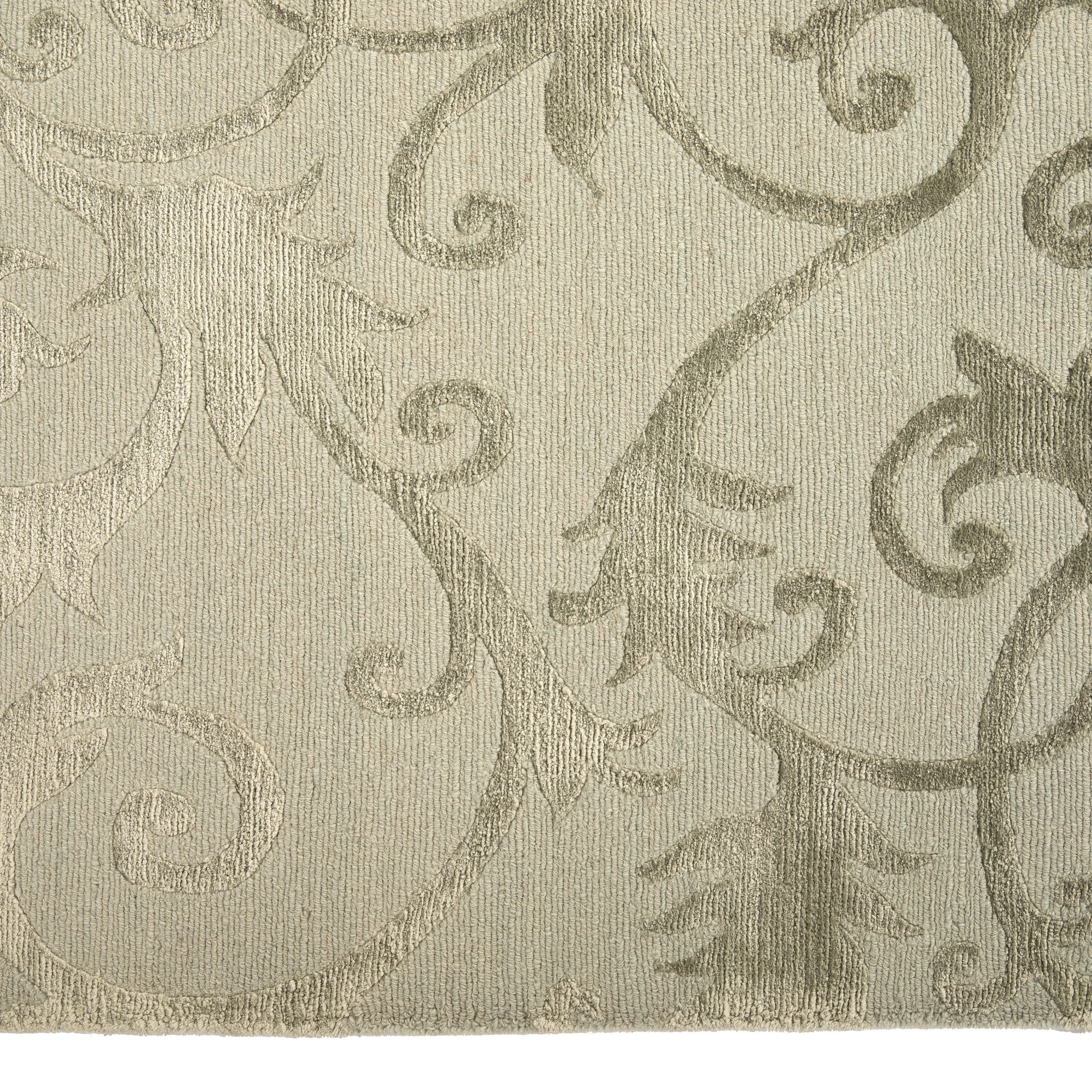 Sage Tibetan Transitional Wool Silk Blend Rug - 8'1" x 10'2"