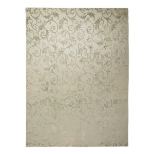 Sage Tibetan Transitional Wool Silk Blend Rug - 8'1" x 10'2"